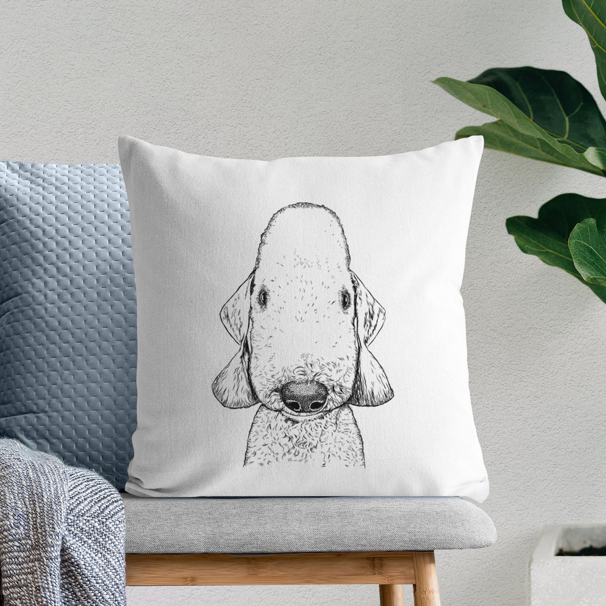Remington the Bedlington Terrier - Throw Pillow Cover