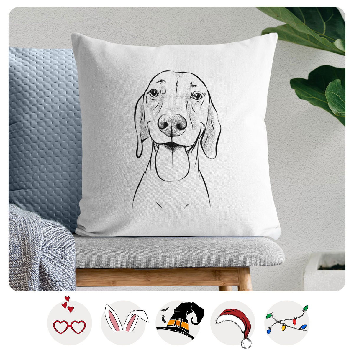 Remington the Vizsla - Throw Pillow Cover