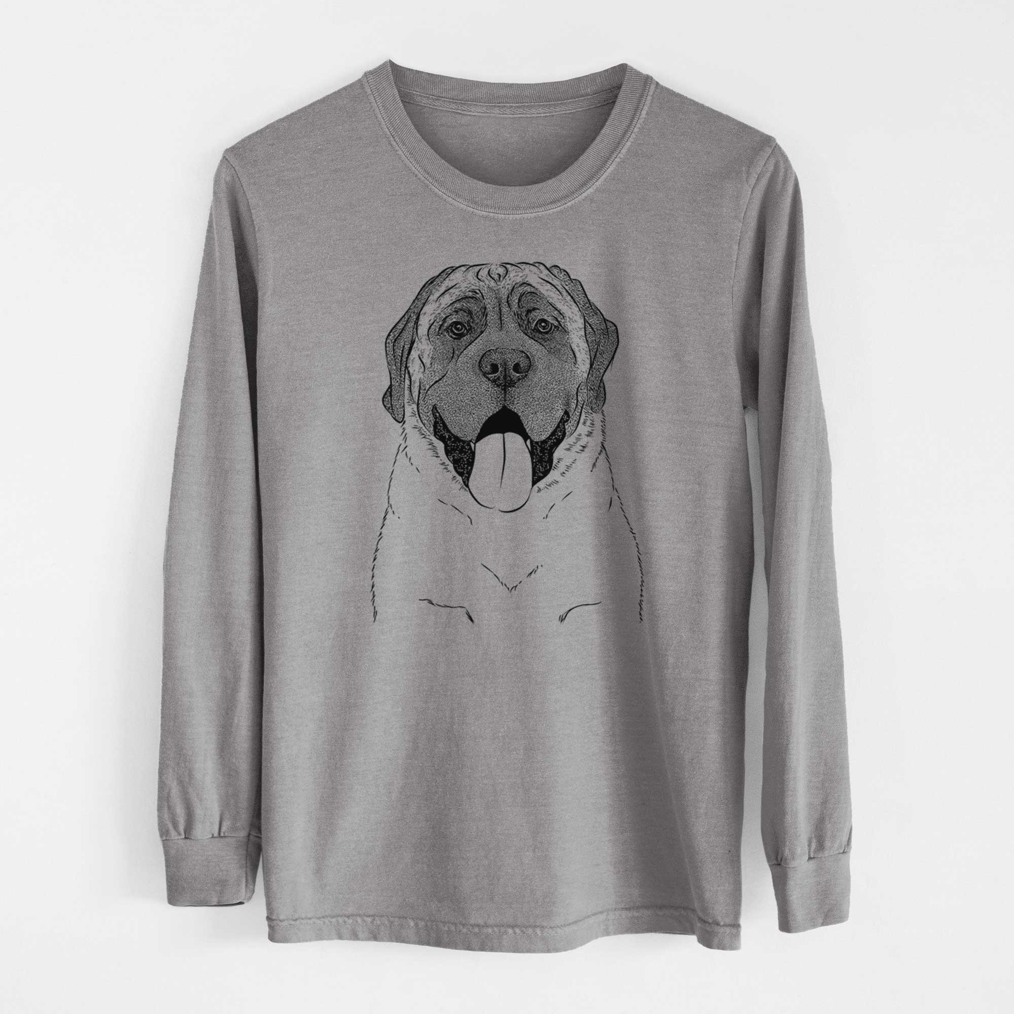 Bare Remmie the English Mastiff - Men's Heavyweight 100% Cotton Long Sleeve