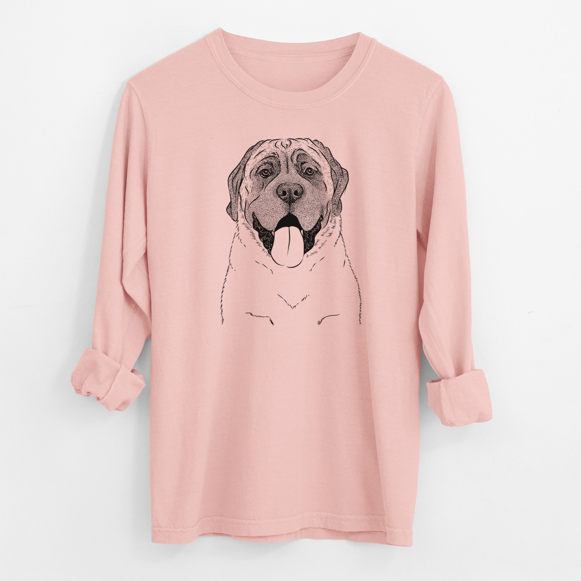 Bare Remmie the English Mastiff - Men's Heavyweight 100% Cotton Long Sleeve