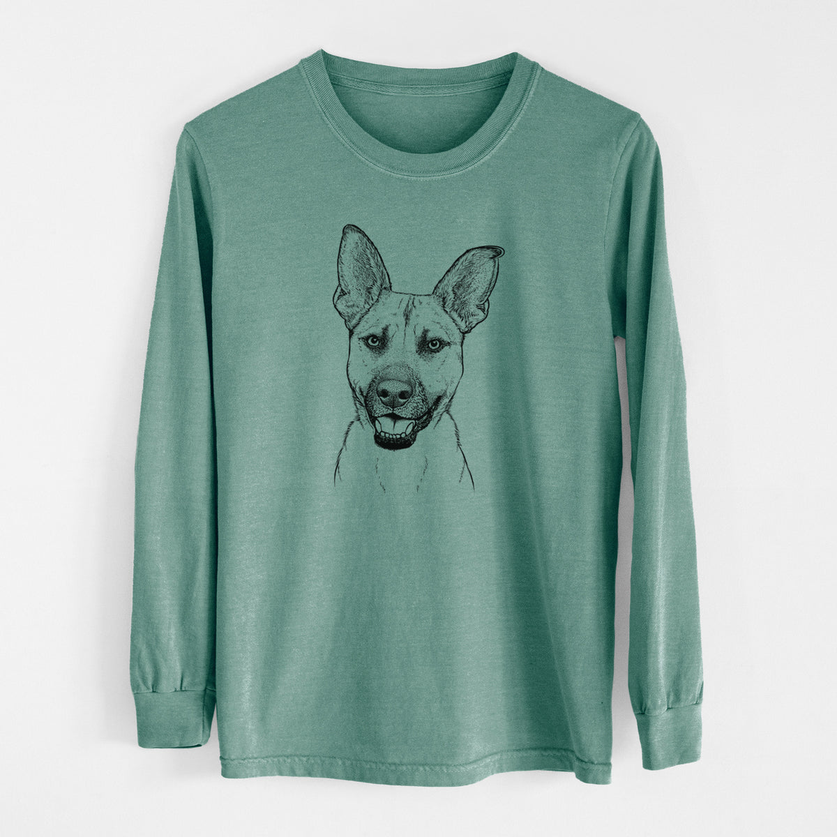 Bare Remus the German Shepherd Mix - Men's Heavyweight 100% Cotton Long Sleeve