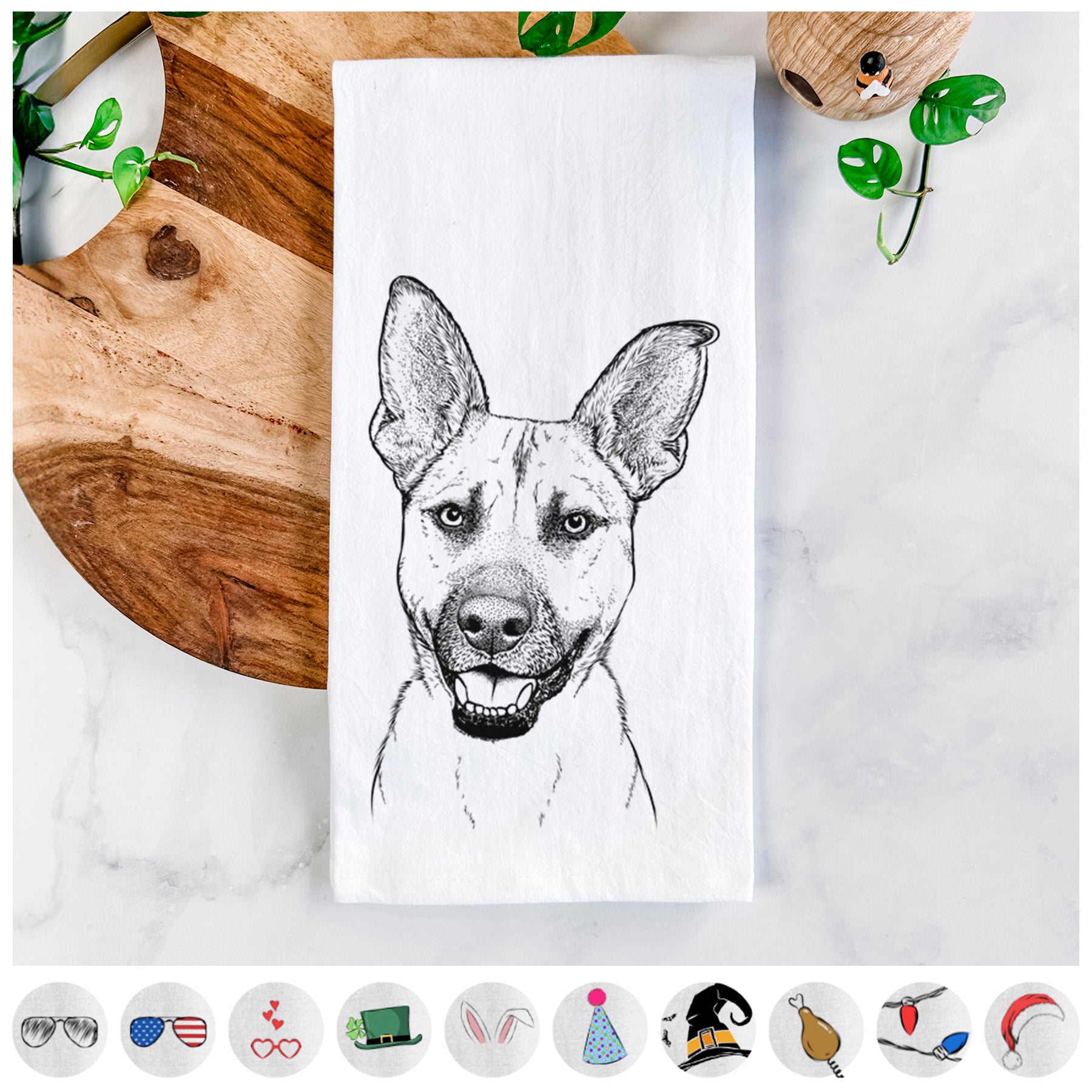 Remus the German Shepherd Mix Tea Towel