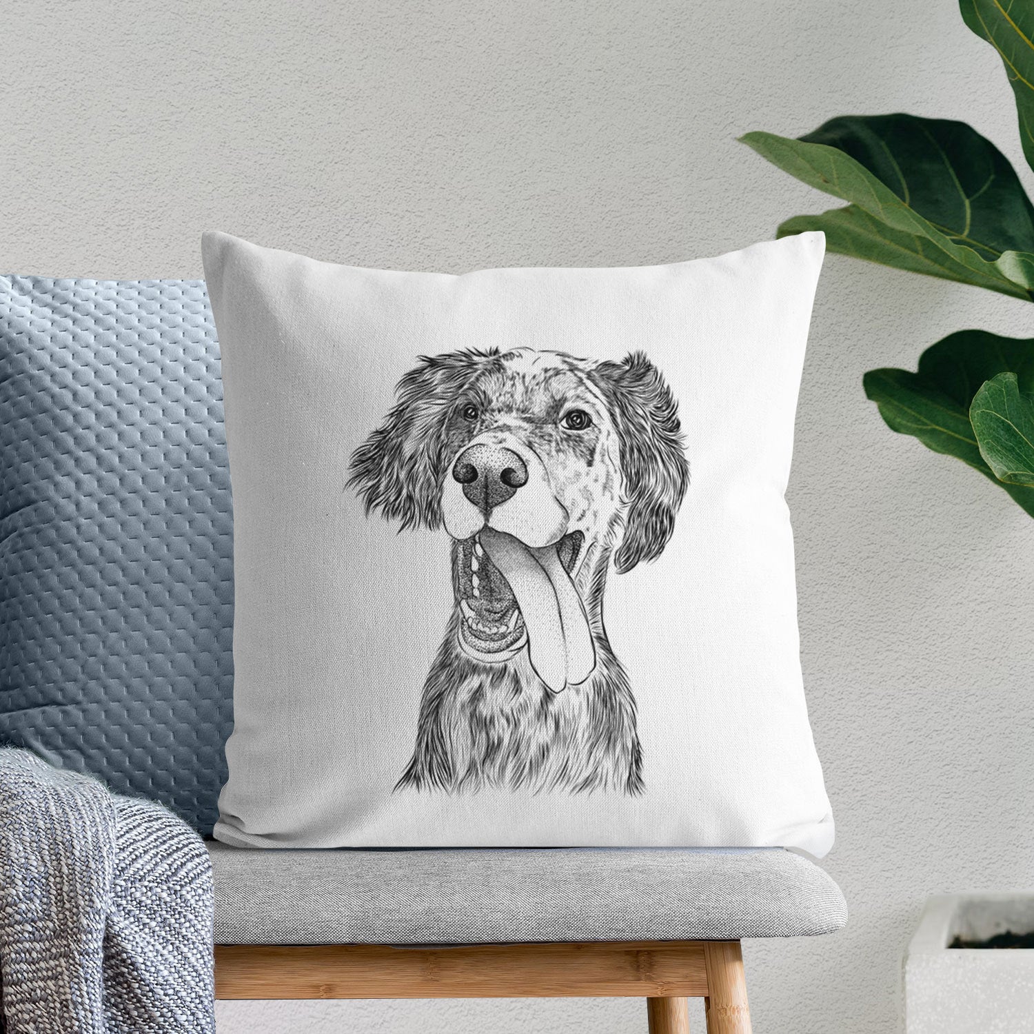 Renly the English Setter - Throw Pillow Cover