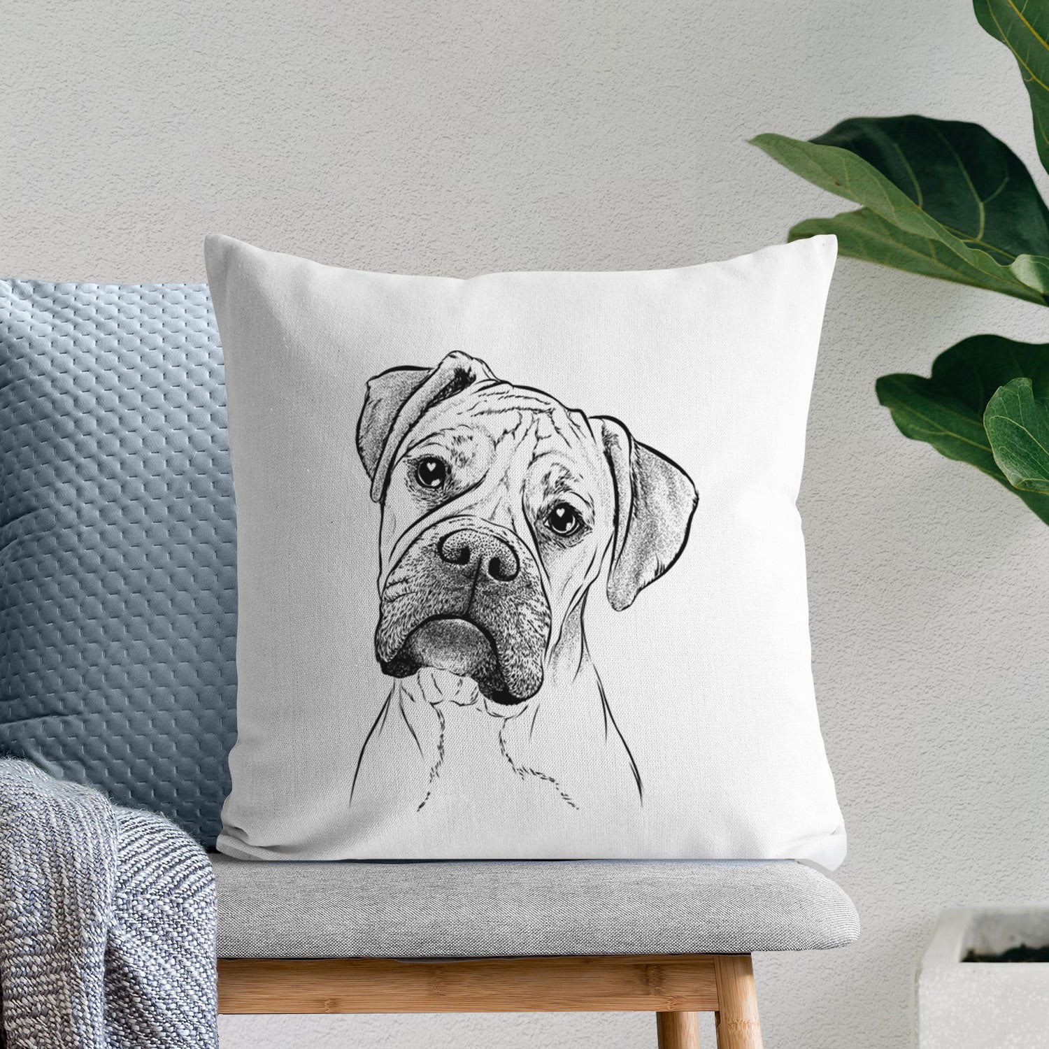 Reuby the Boxer - Throw Pillow Cover