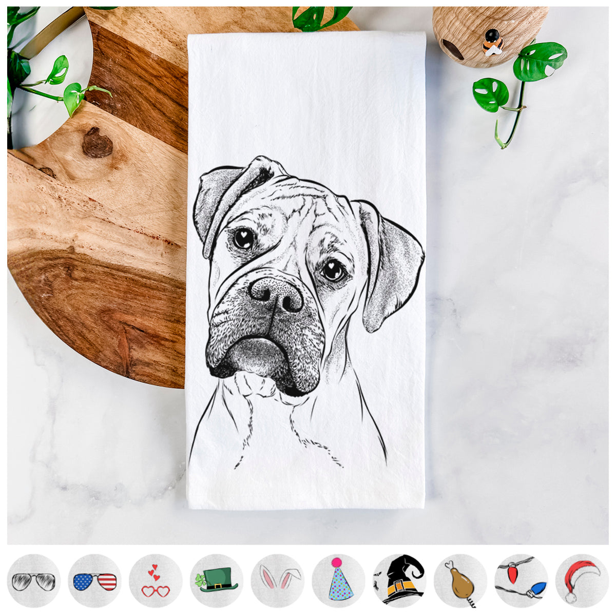 Reuby the Boxer Tea Towel