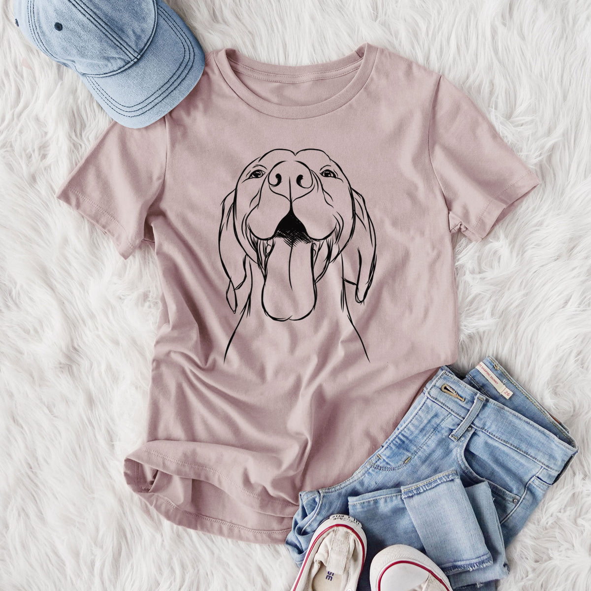 Bare Rhys the Vizsla - Women's Lightweight Relaxed Fit 100% Cotton Crewneck