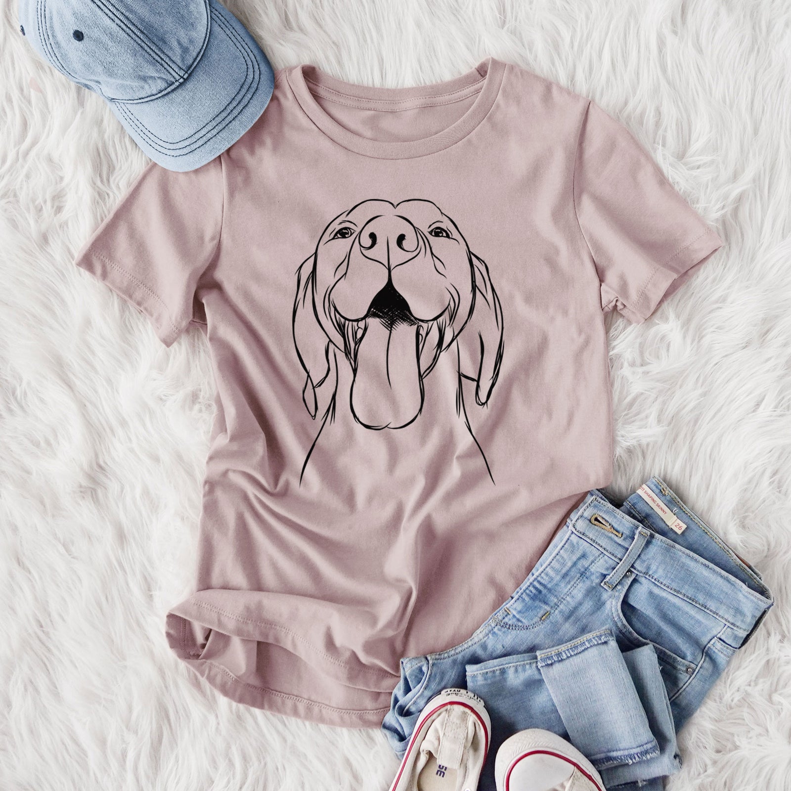 Bare Rhys the Vizsla - Women's Lightweight Relaxed Fit 100% Cotton Crewneck