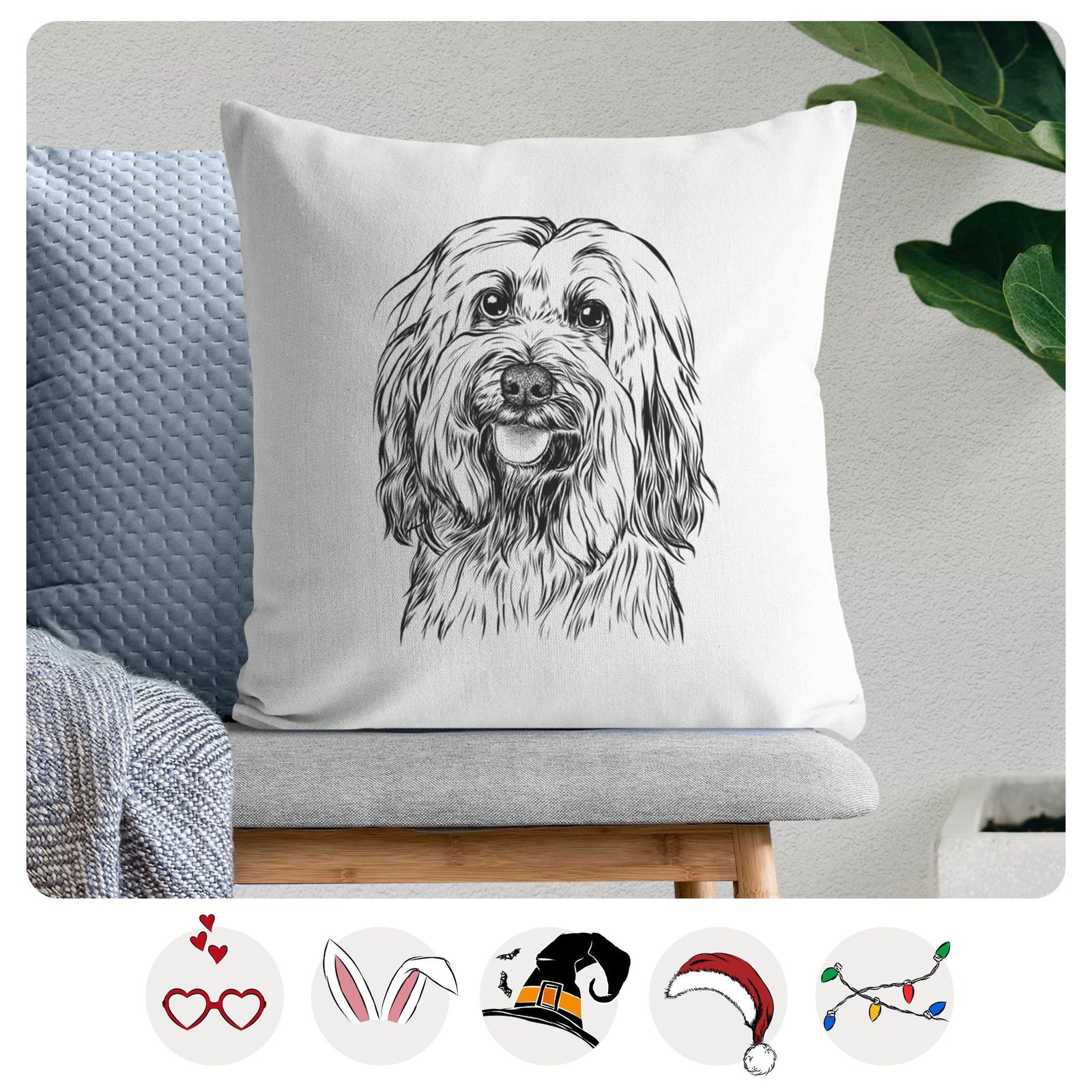 Rime the Tibetan Terrier - Throw Pillow Cover