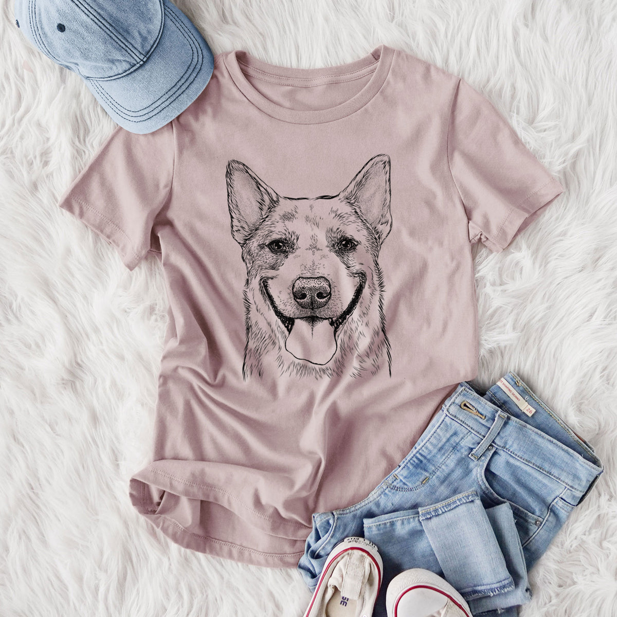 Bare Rio the Australian Cattle Dog - Women's Lightweight Relaxed Fit 100% Cotton Crewneck