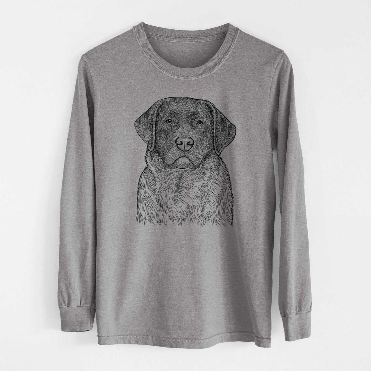 Bare River the English Labrador Retriever - Men's Heavyweight 100% Cotton Long Sleeve