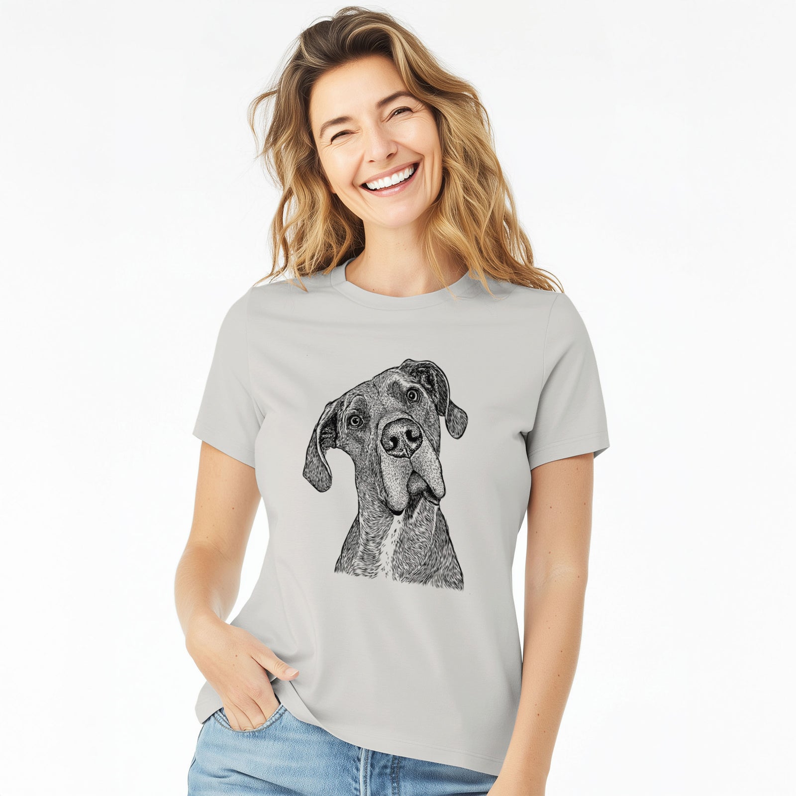 Bare River the Great Dane - Women's Lightweight Relaxed Fit 100% Cotton Crewneck