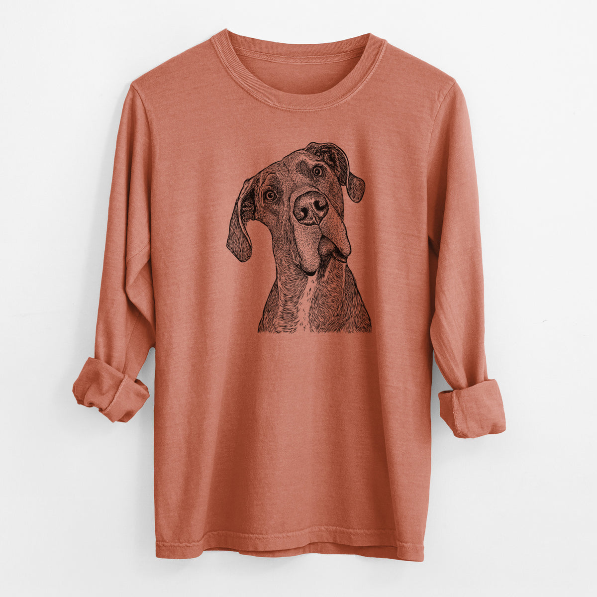 Bare River the Great Dane - Men's Heavyweight 100% Cotton Long Sleeve