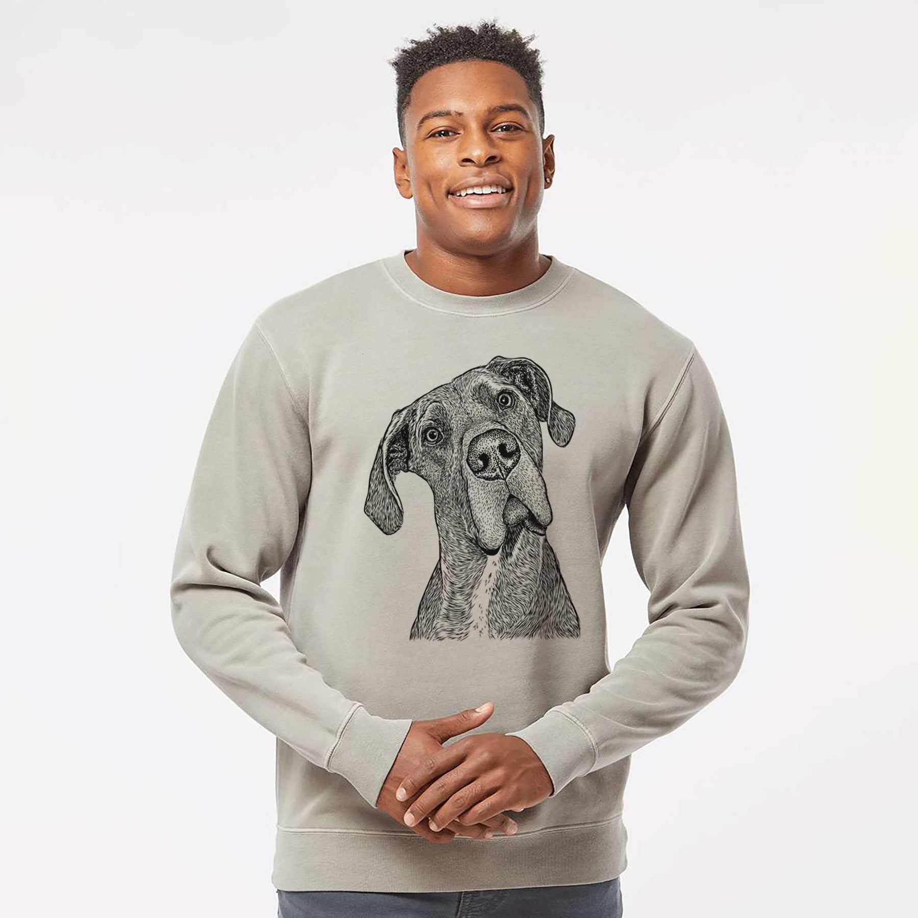 Bare River the Great Dane - Unisex Pigment Dyed Crew Sweatshirt