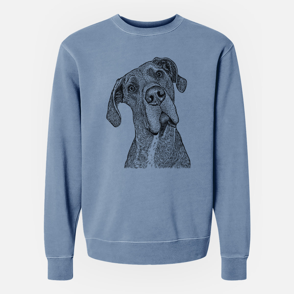 Bare River the Great Dane - Unisex Pigment Dyed Crew Sweatshirt