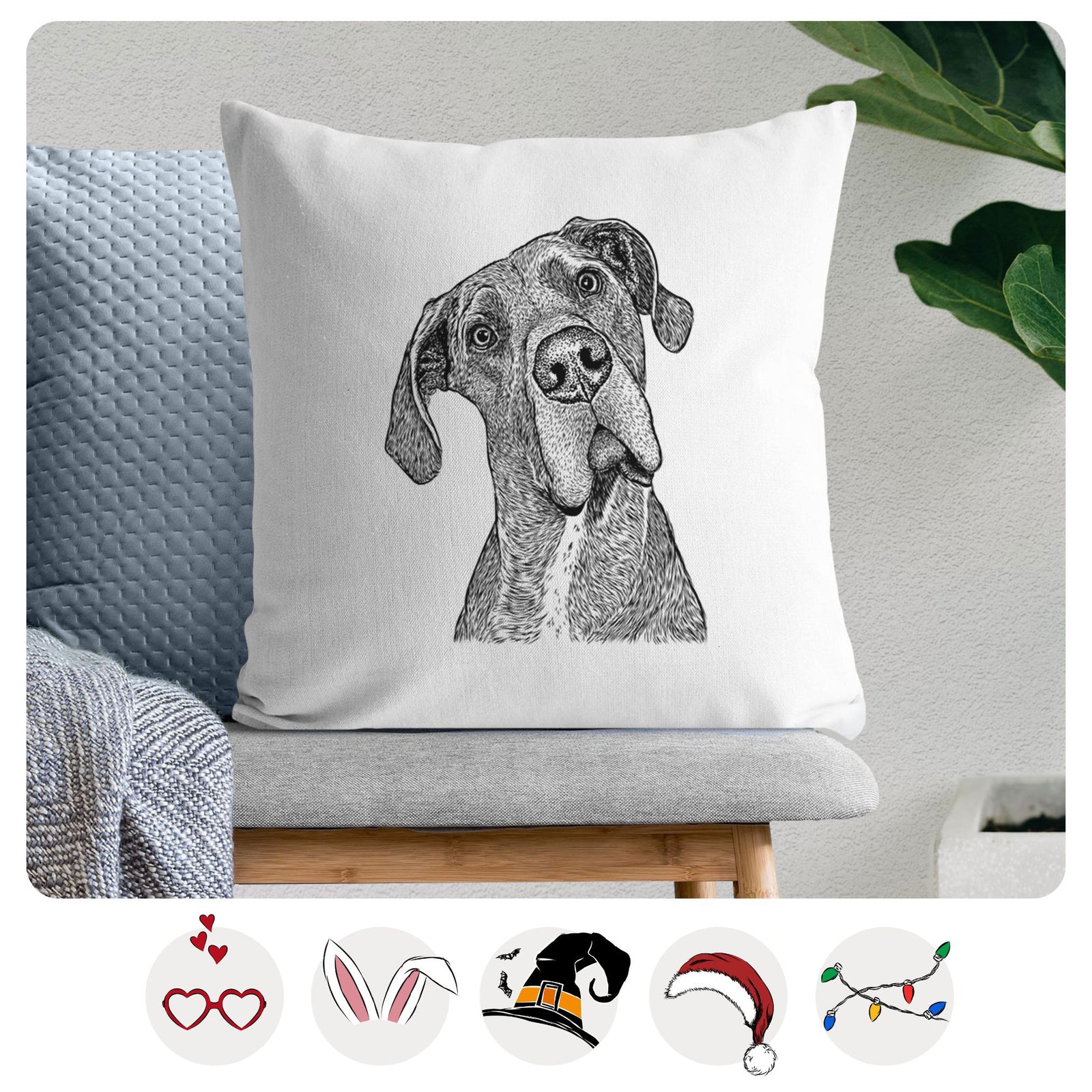 River the Great Dane - Throw Pillow Cover