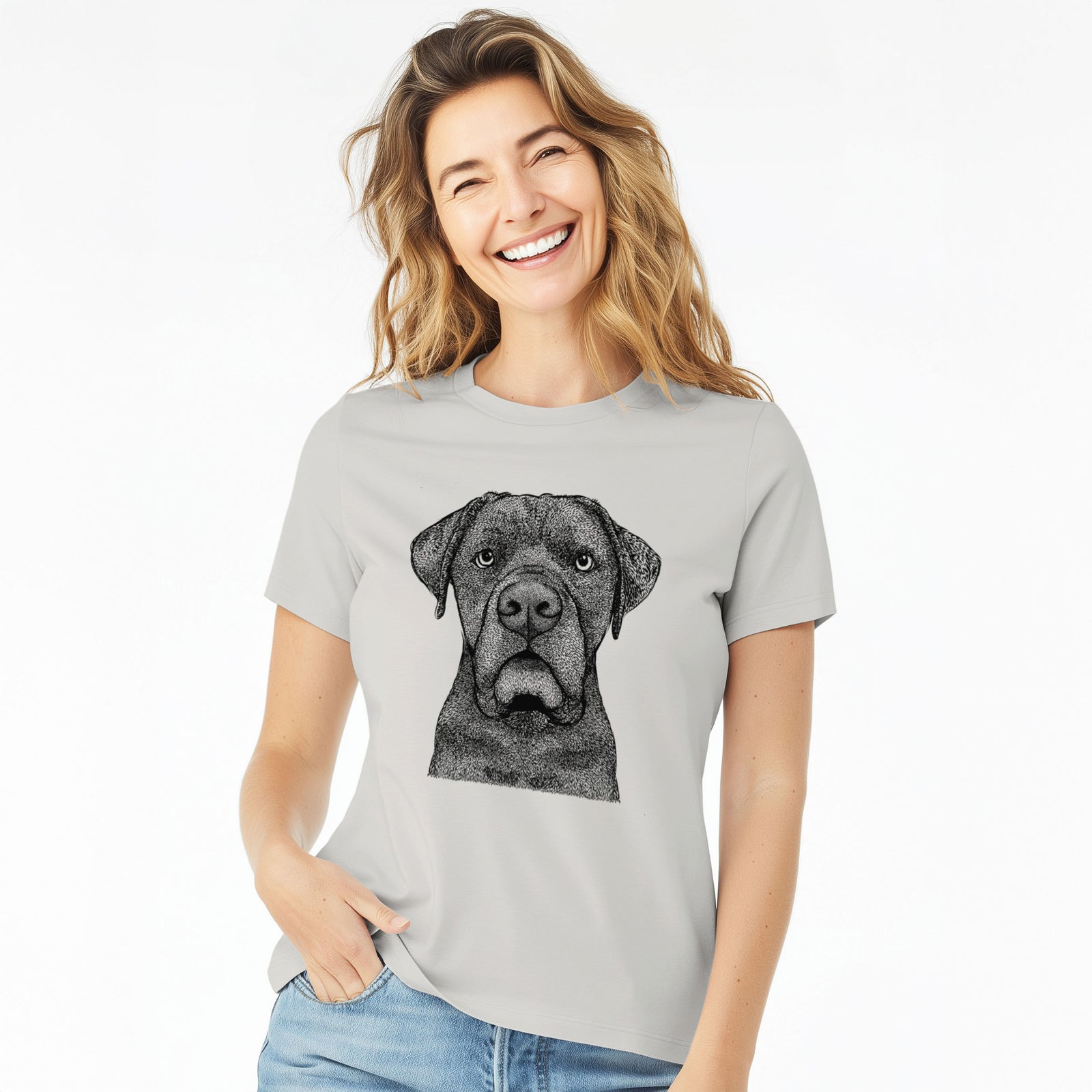 Bare Rocco the Cane Corso - Women's Lightweight Relaxed Fit 100% Cotton Crewneck