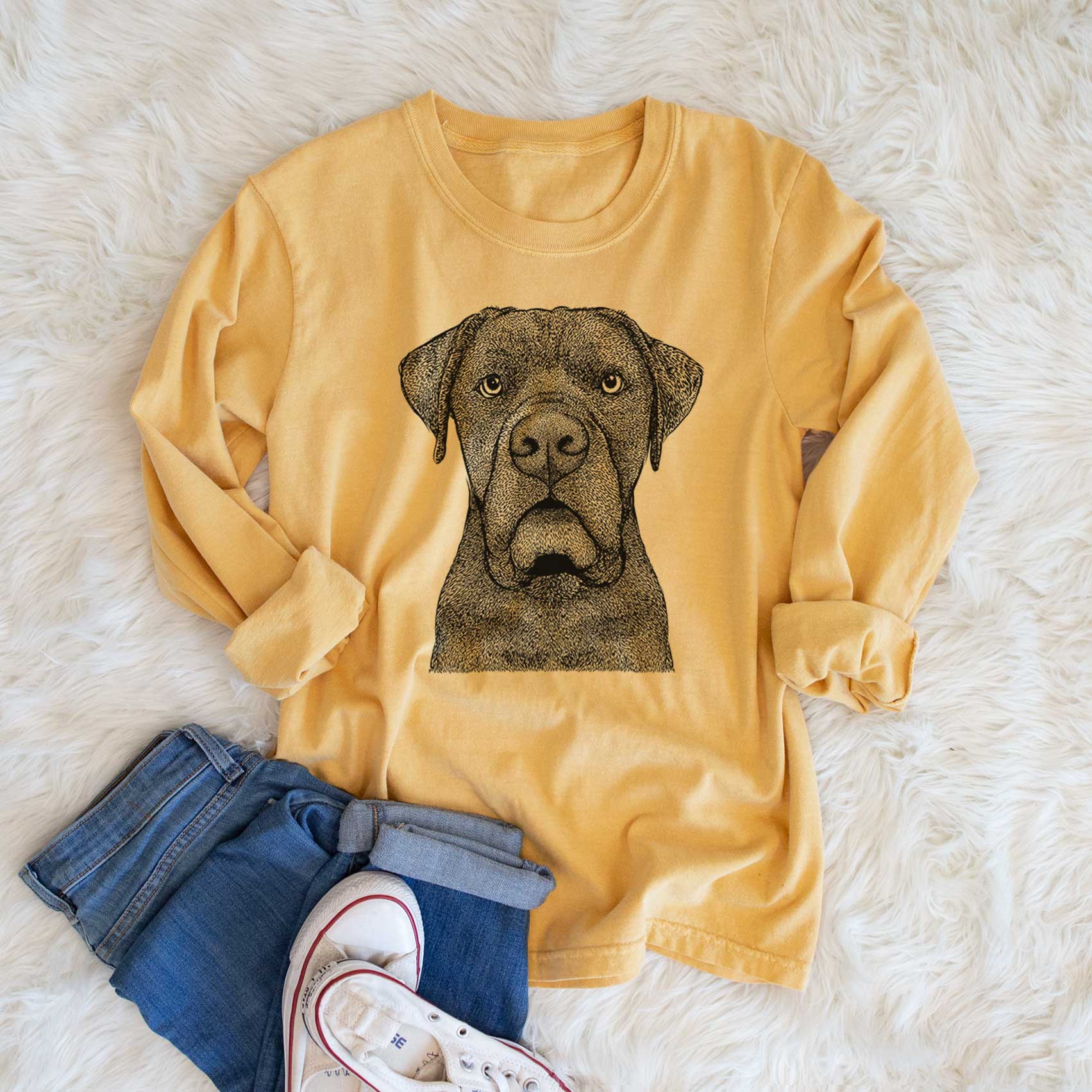 Bare Rocco the Cane Corso - Men's Heavyweight 100% Cotton Long Sleeve