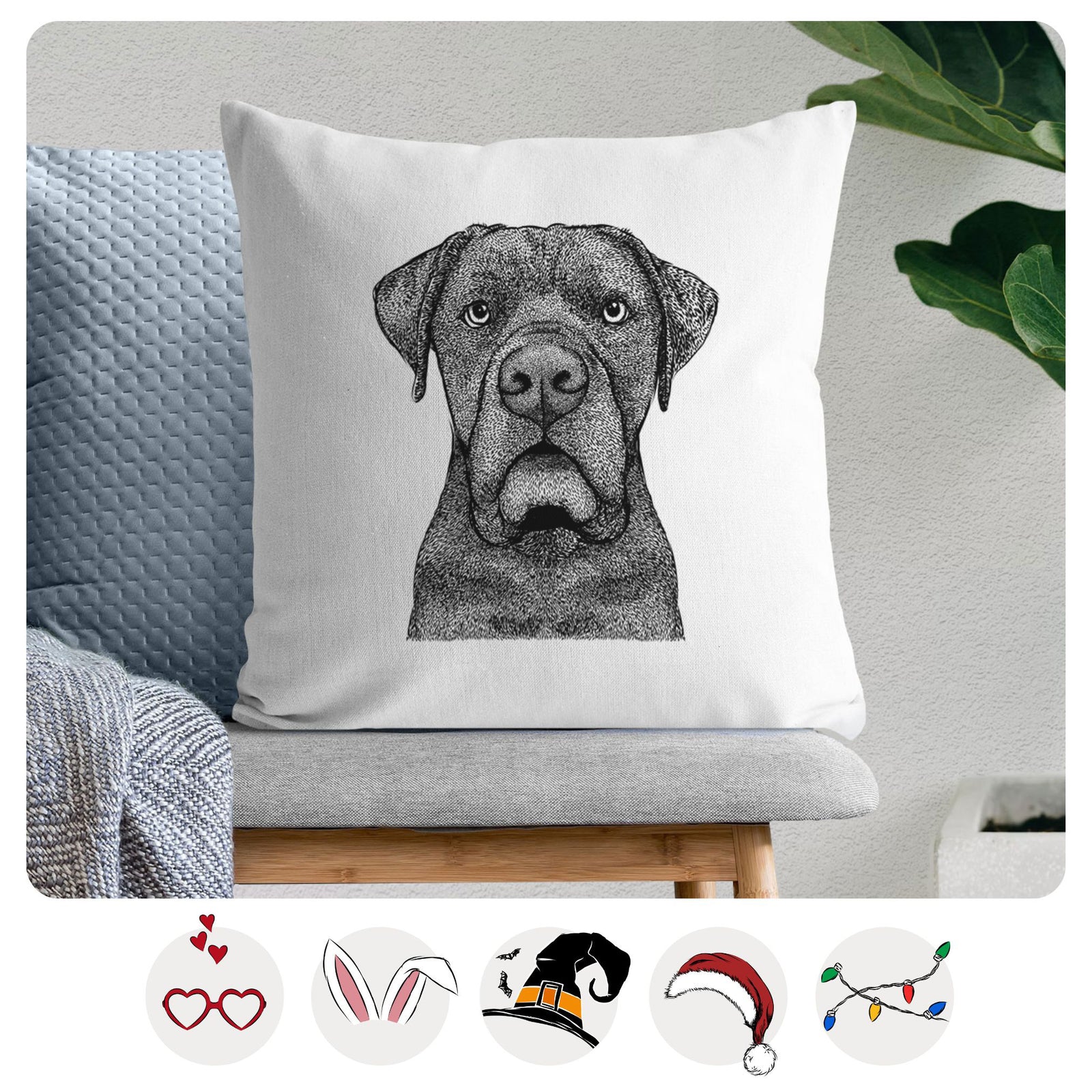 Rocco the Cane Corso - Throw Pillow Cover