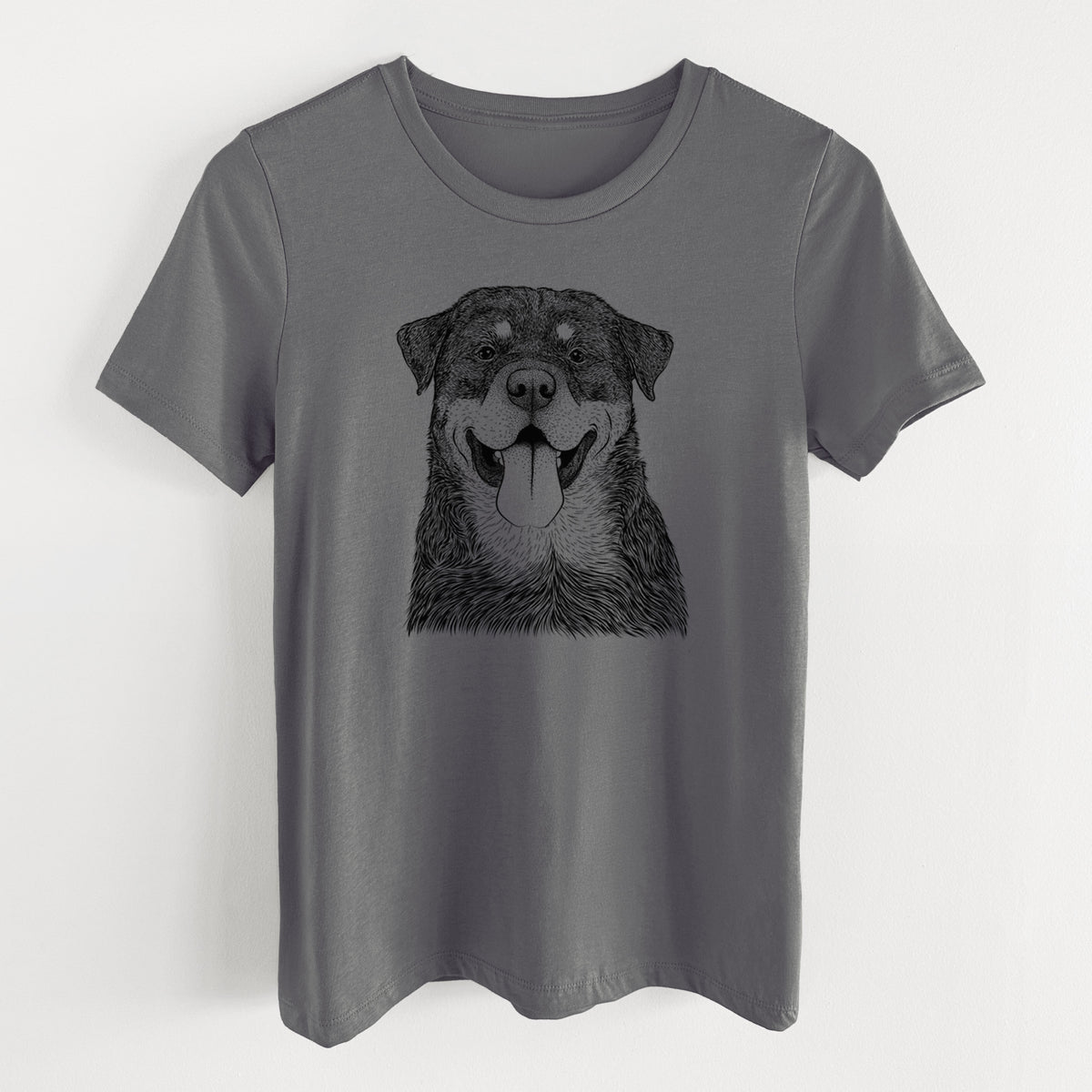 Bare Romeo the Rottweiler - Women's Lightweight Relaxed Fit 100% Cotton Crewneck