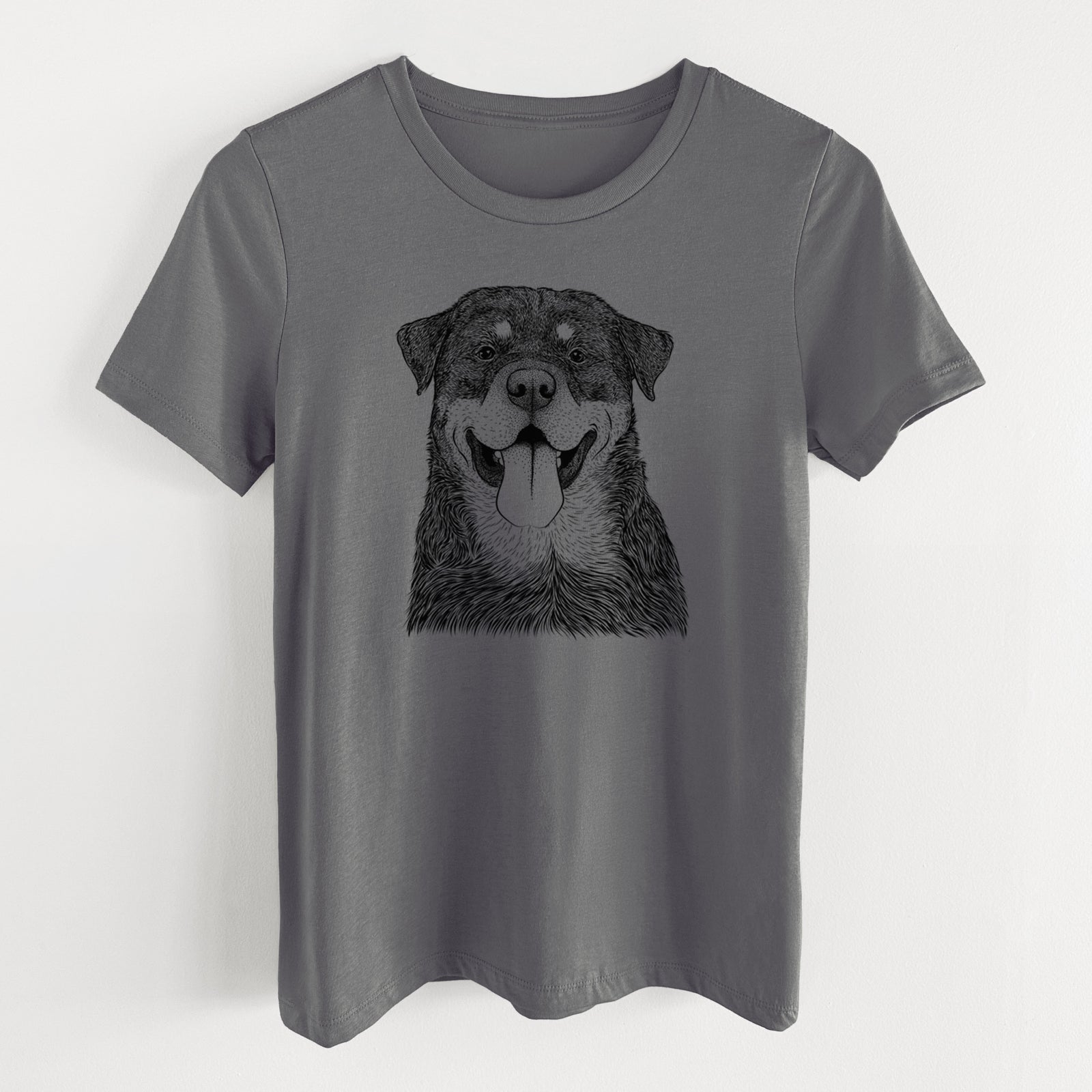 Bare Romeo the Rottweiler - Women's Lightweight Relaxed Fit 100% Cotton Crewneck