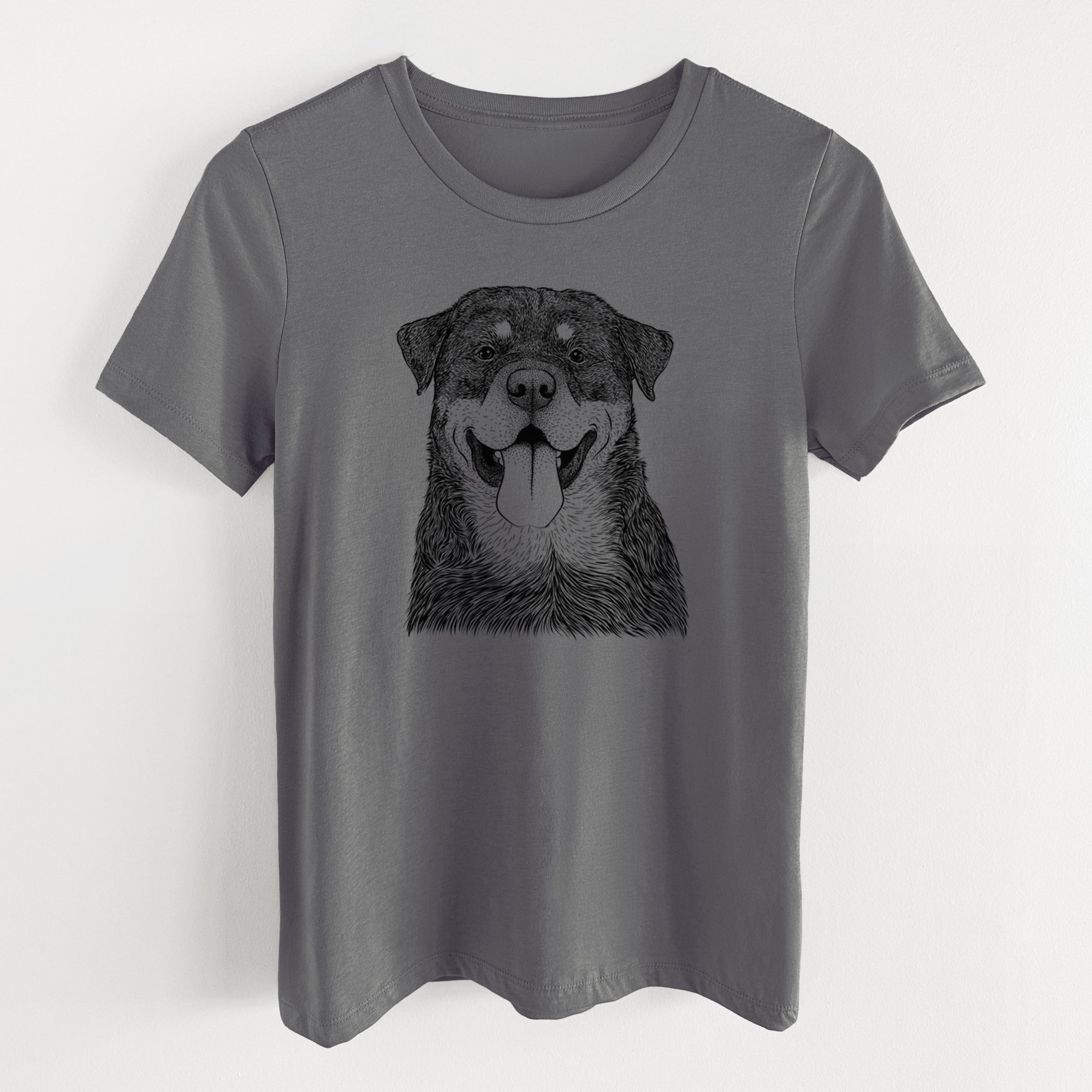 Bare Romeo the Rottweiler - Women's Lightweight Relaxed Fit 100% Cotton Crewneck