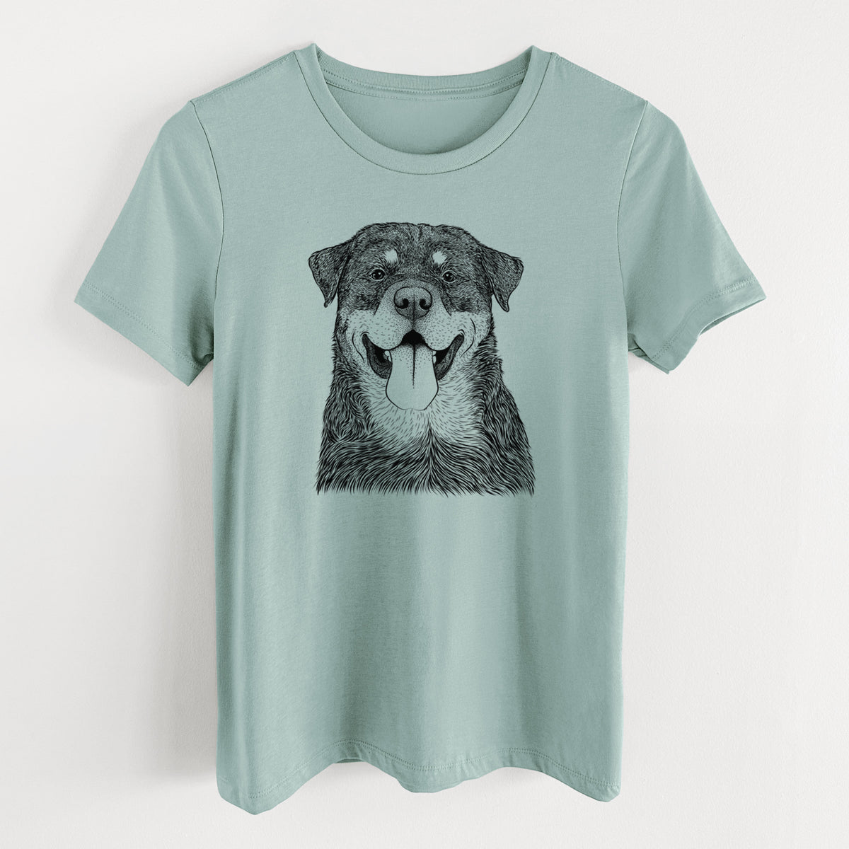 Bare Romeo the Rottweiler - Women's Lightweight Relaxed Fit 100% Cotton Crewneck