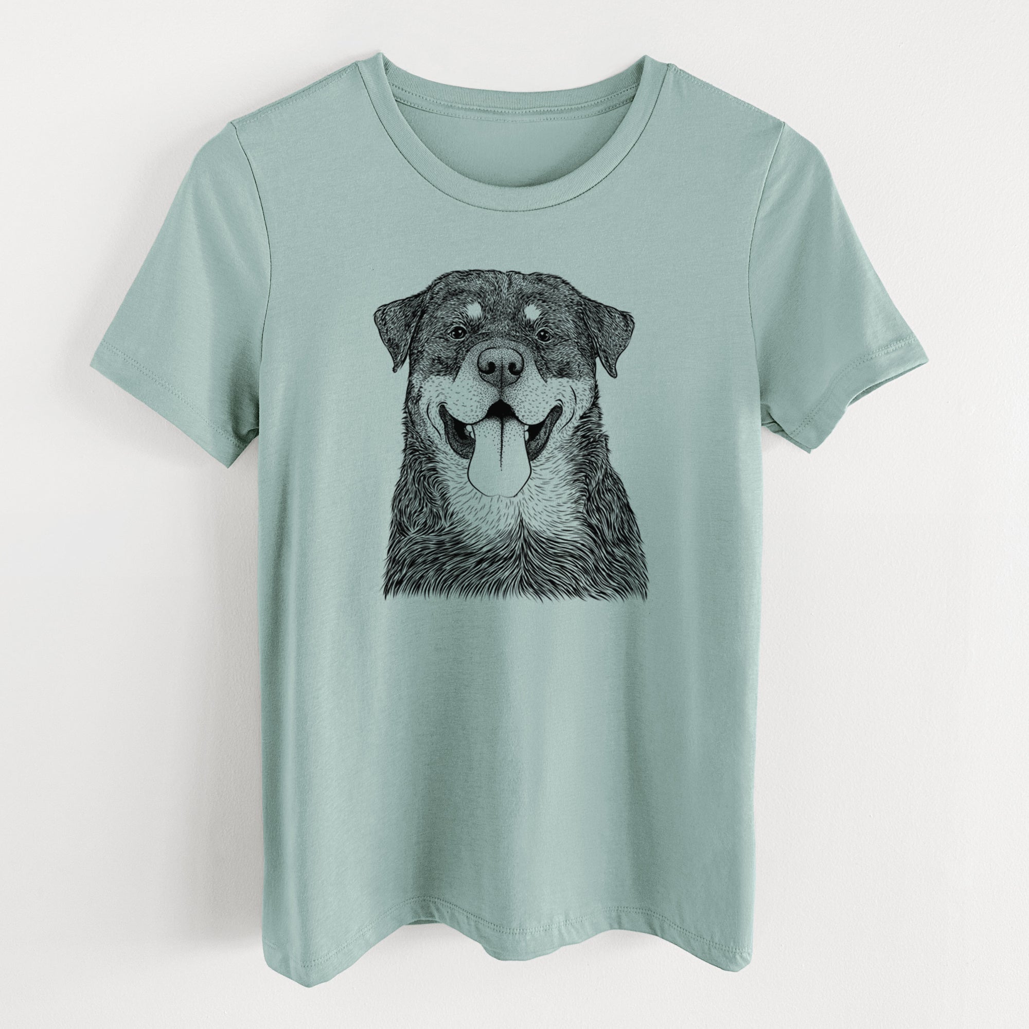 Bare Romeo the Rottweiler - Women's Lightweight Relaxed Fit 100% Cotton Crewneck