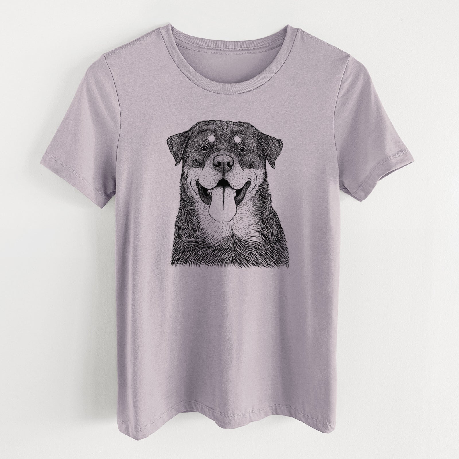 Bare Romeo the Rottweiler - Women's Lightweight Relaxed Fit 100% Cotton Crewneck