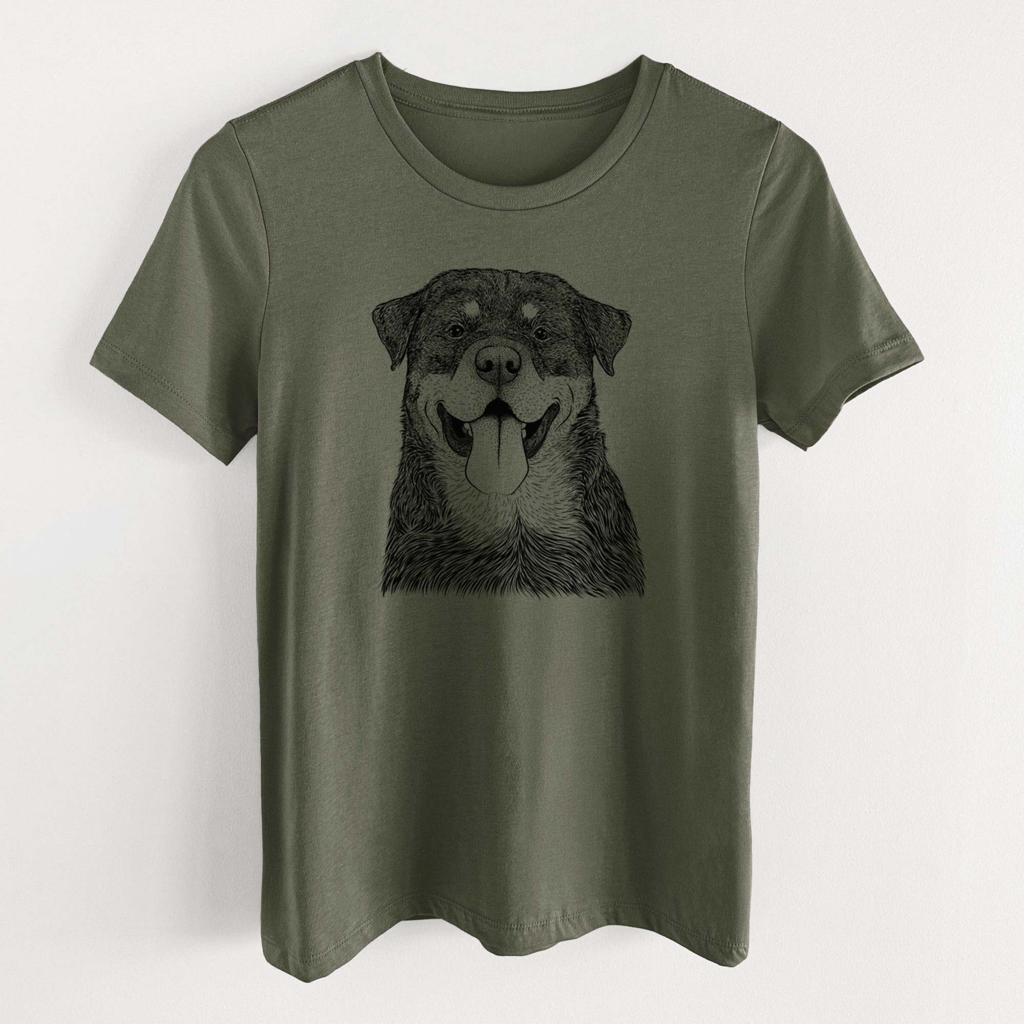 Bare Romeo the Rottweiler - Women's Lightweight Relaxed Fit 100% Cotton Crewneck