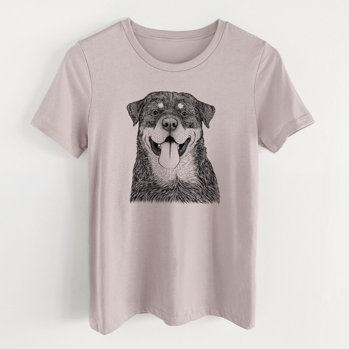 Bare Romeo the Rottweiler - Women's Lightweight Relaxed Fit 100% Cotton Crewneck