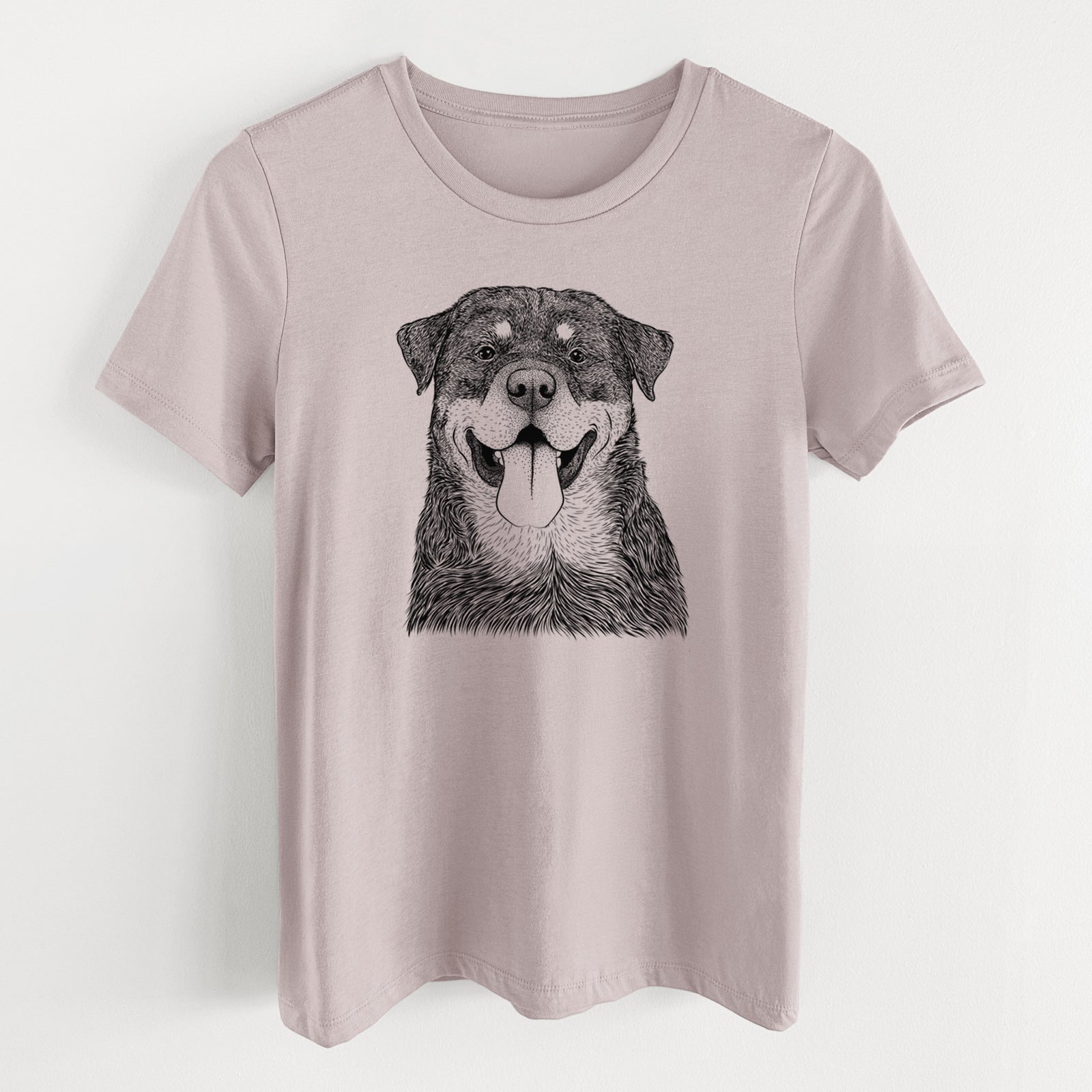 Bare Romeo the Rottweiler - Women's Lightweight Relaxed Fit 100% Cotton Crewneck