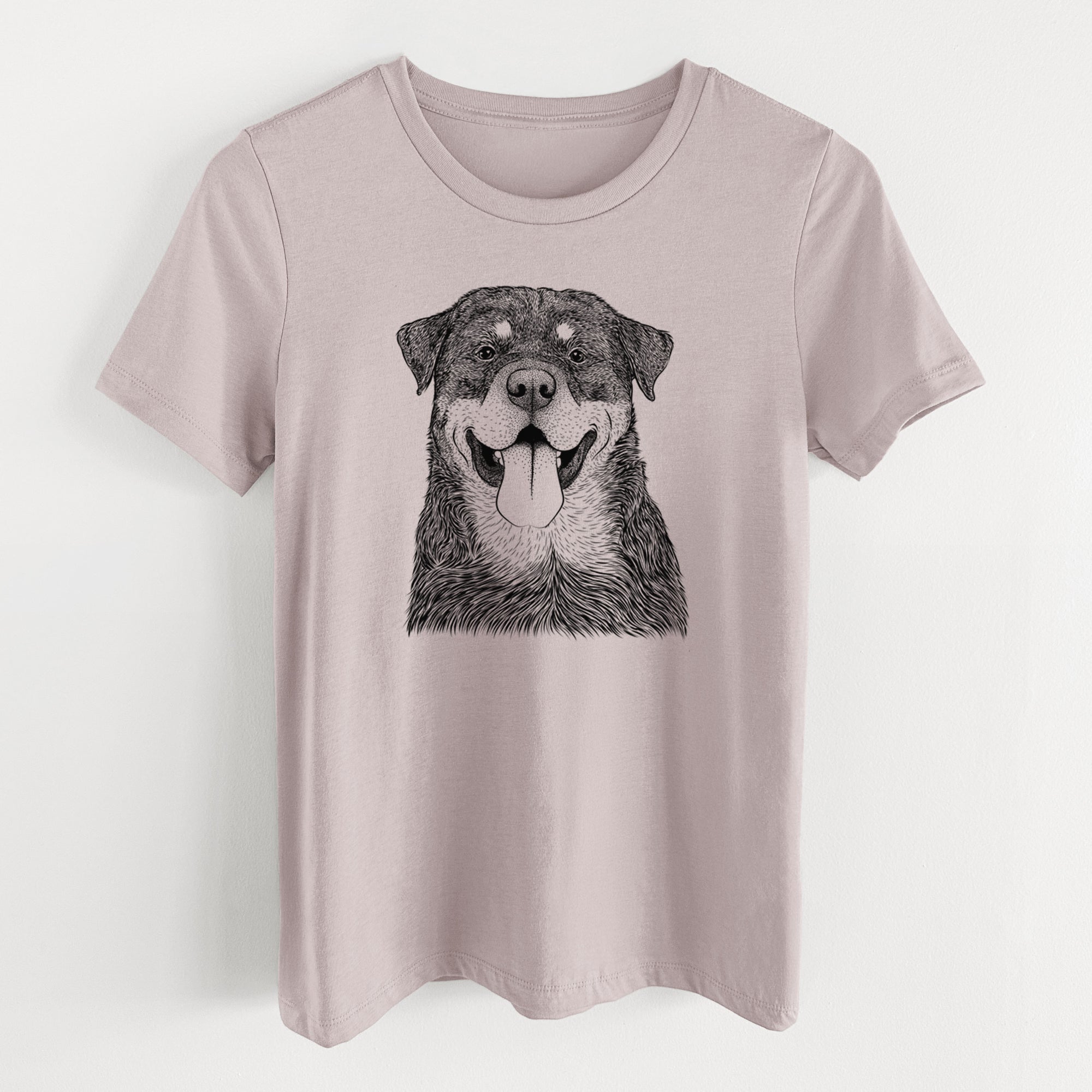 Bare Romeo the Rottweiler - Women's Lightweight Relaxed Fit 100% Cotton Crewneck
