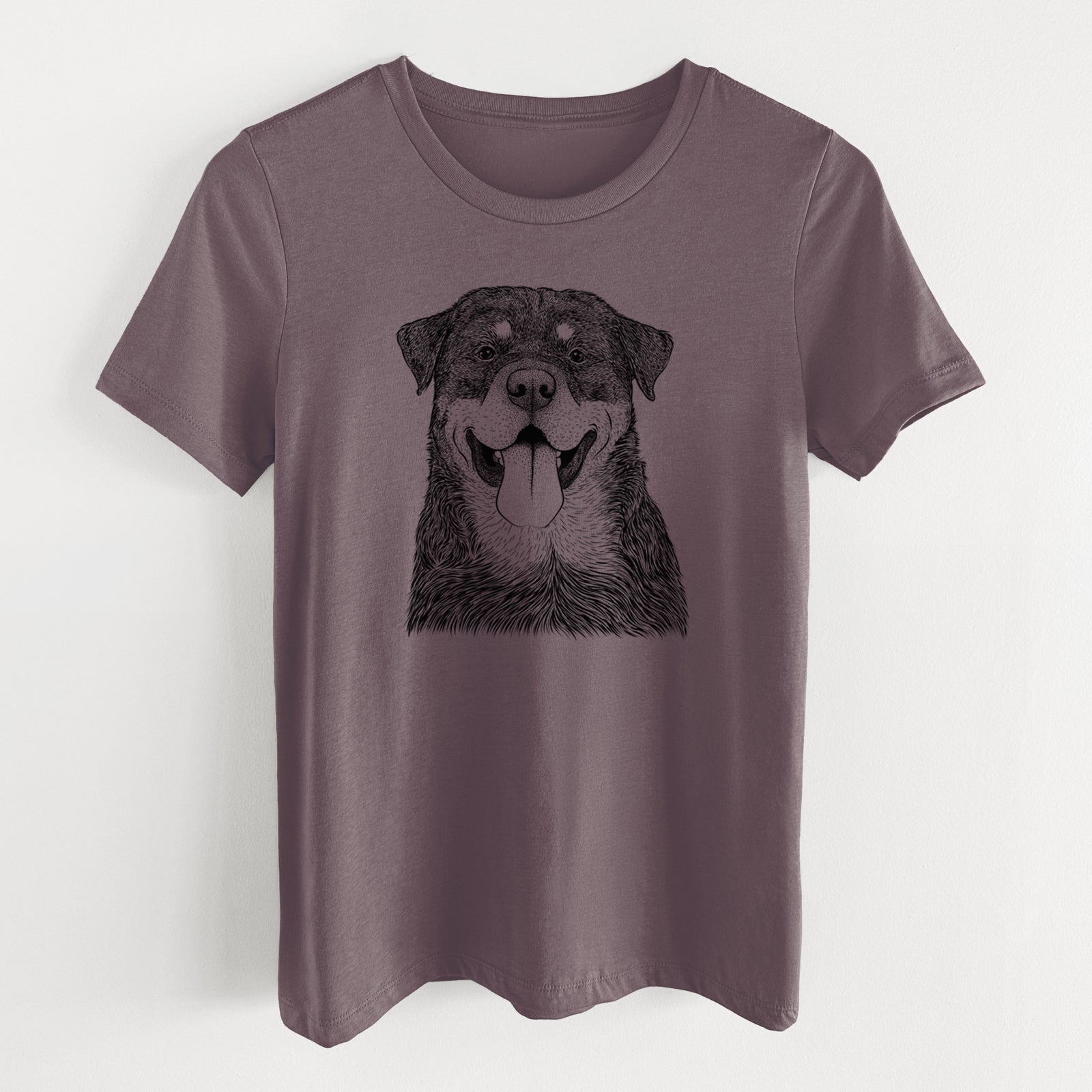 Bare Romeo the Rottweiler - Women's Lightweight Relaxed Fit 100% Cotton Crewneck