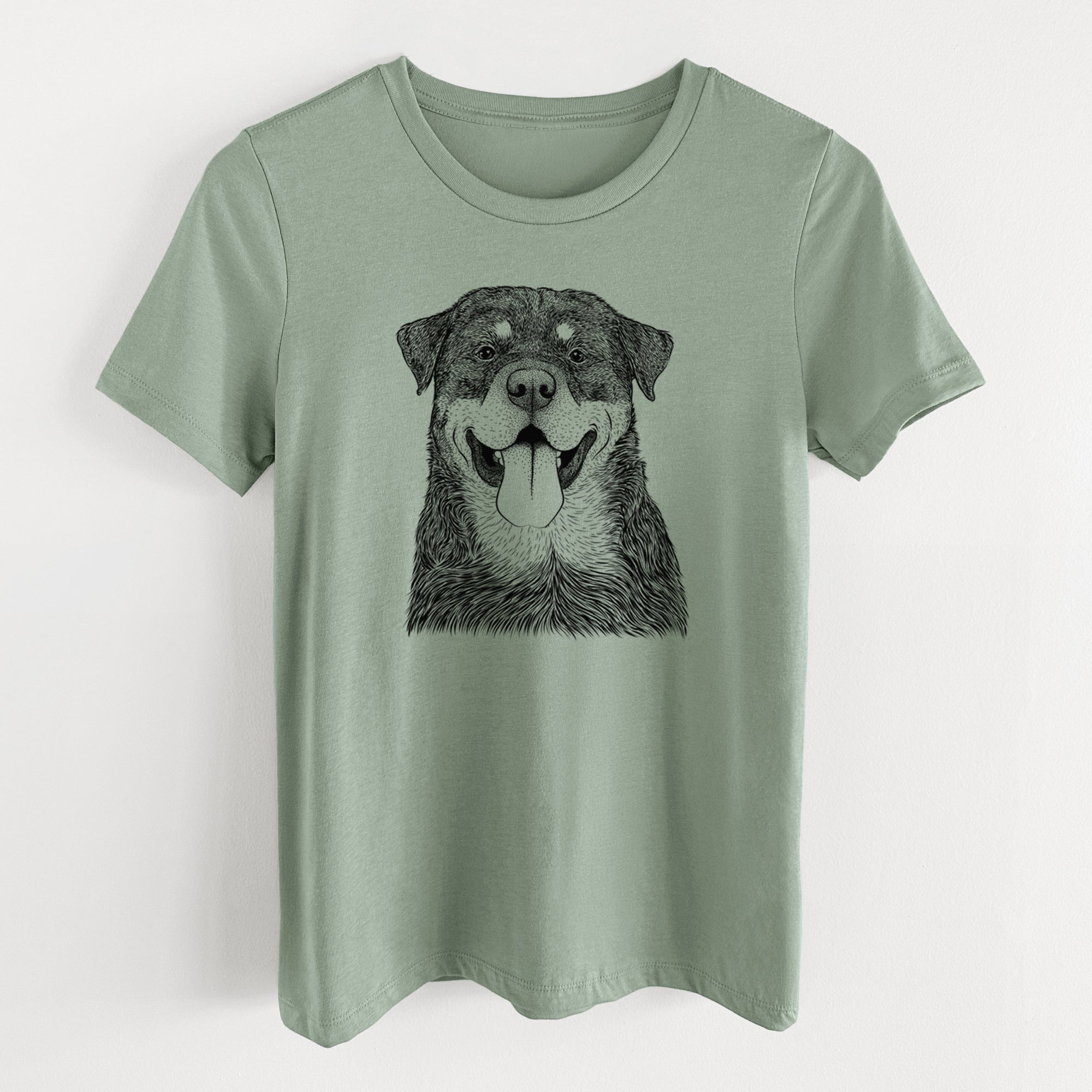 Bare Romeo the Rottweiler - Women's Lightweight Relaxed Fit 100% Cotton Crewneck