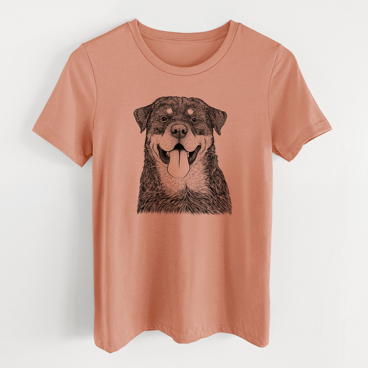 Bare Romeo the Rottweiler - Women's Lightweight Relaxed Fit 100% Cotton Crewneck