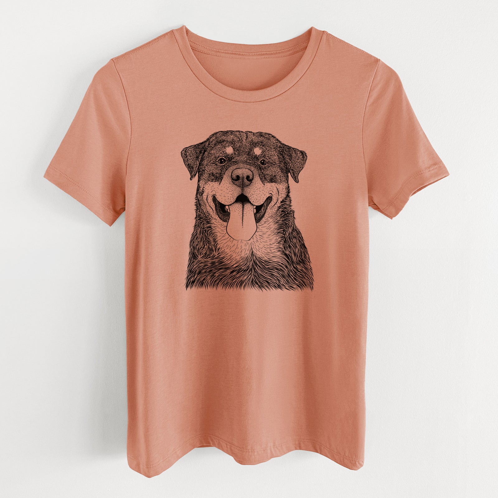 Bare Romeo the Rottweiler - Women's Lightweight Relaxed Fit 100% Cotton Crewneck