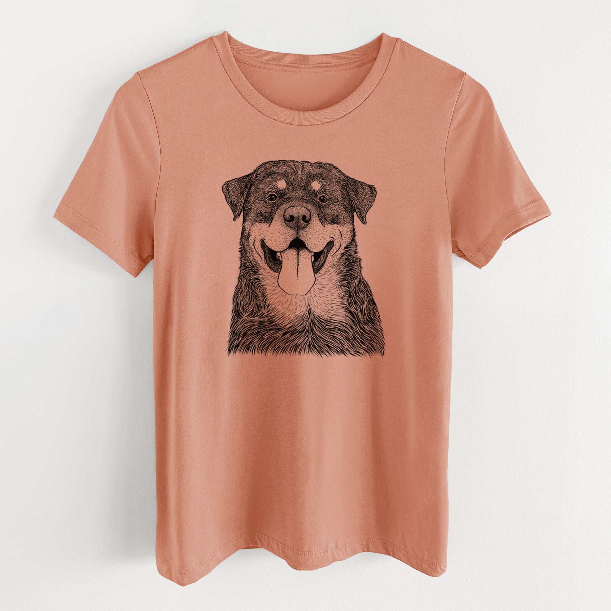 Bare Romeo the Rottweiler - Women's Lightweight Relaxed Fit 100% Cotton Crewneck