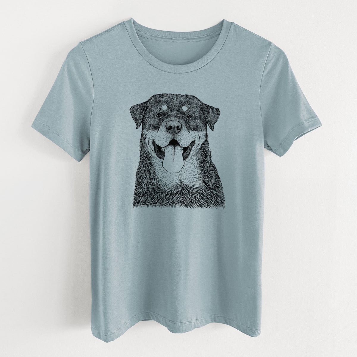 Bare Romeo the Rottweiler - Women's Lightweight Relaxed Fit 100% Cotton Crewneck