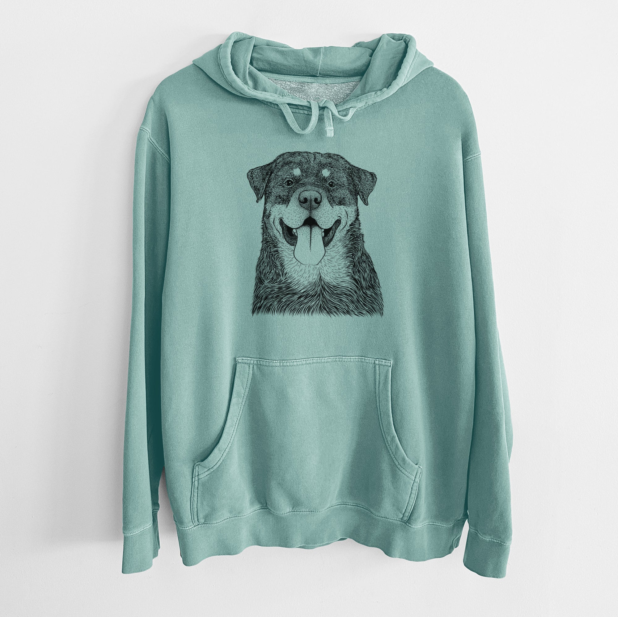 Bare Romeo the Rottweiler - Unisex Pigment Dyed Hoodie