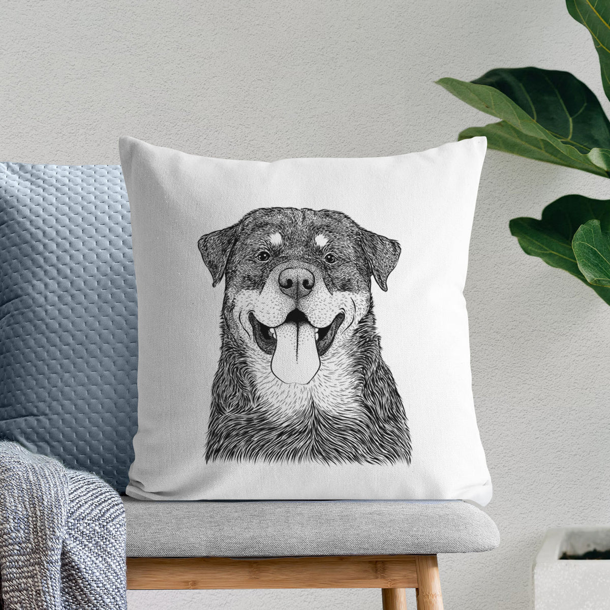Romeo the Rottweiler - Throw Pillow Cover