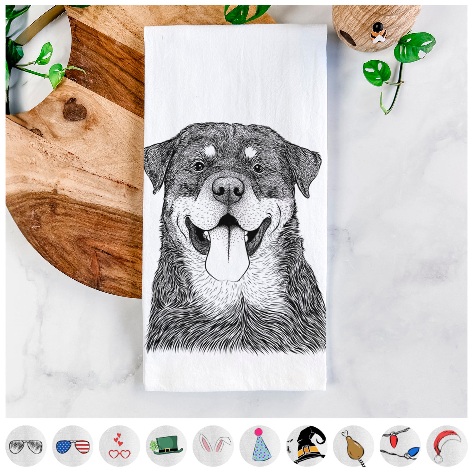 Romeo the Rottweiler Tea Towel