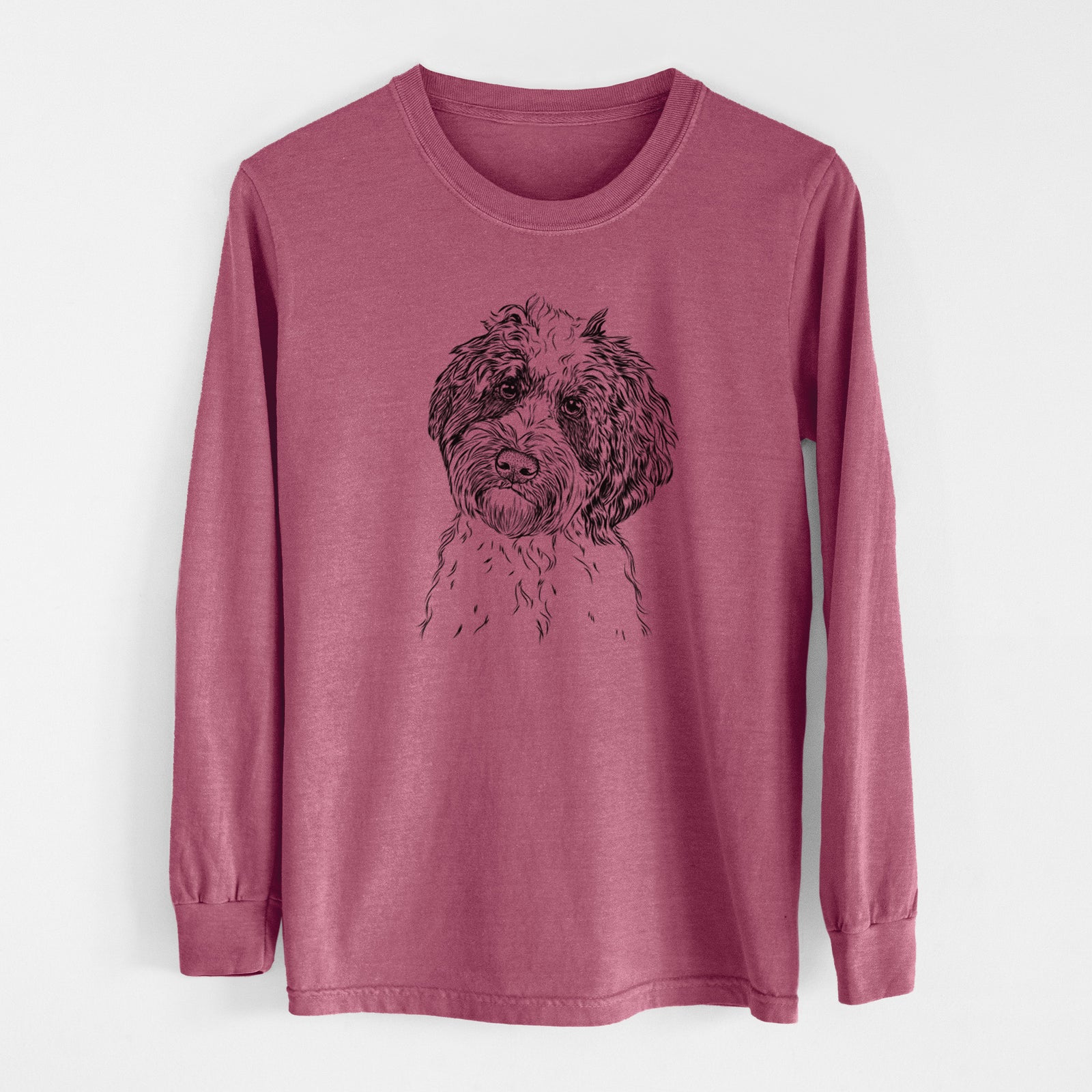 Bare Rooney the Aussiedoodle - Men's Heavyweight 100% Cotton Long Sleeve