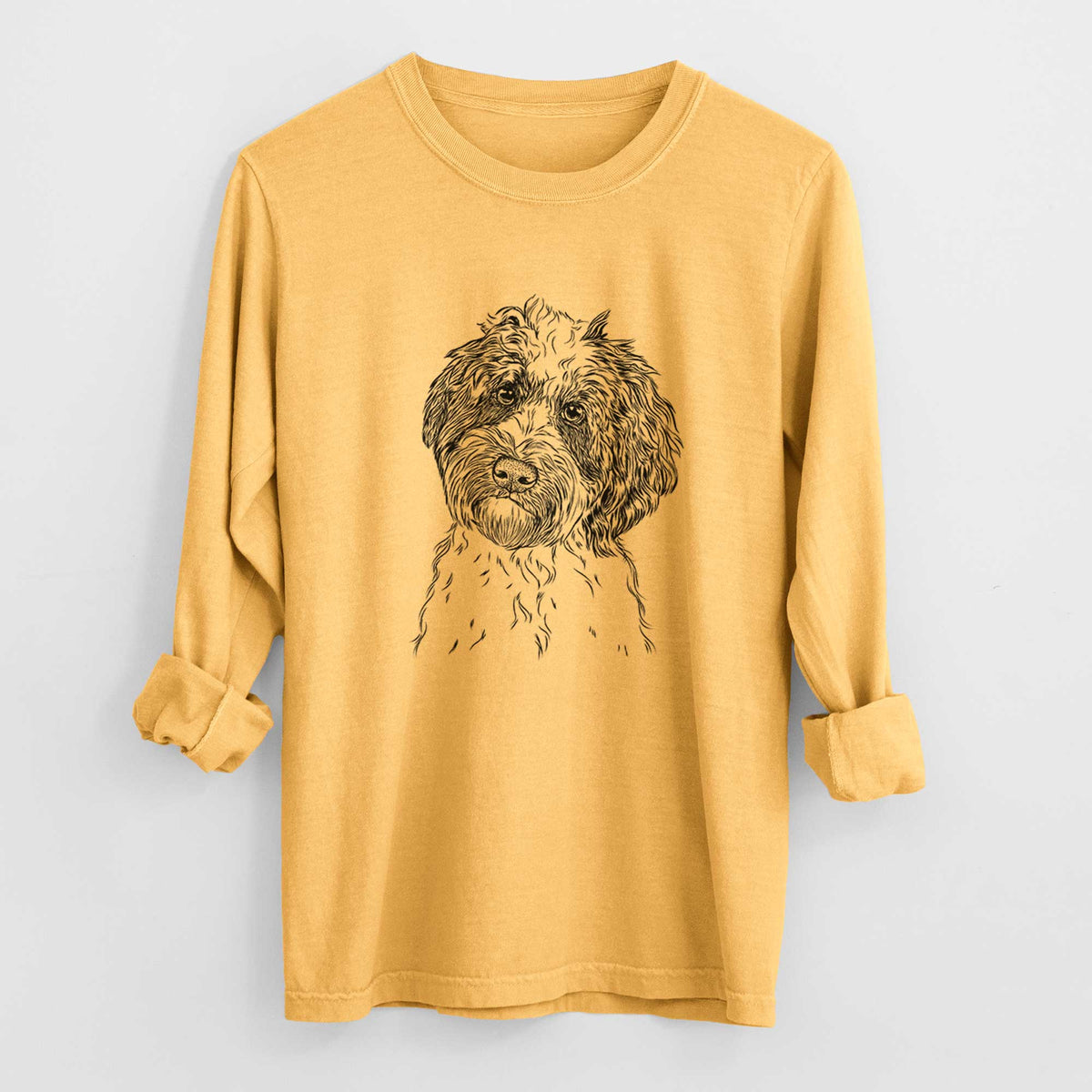 Bare Rooney the Aussiedoodle - Men's Heavyweight 100% Cotton Long Sleeve