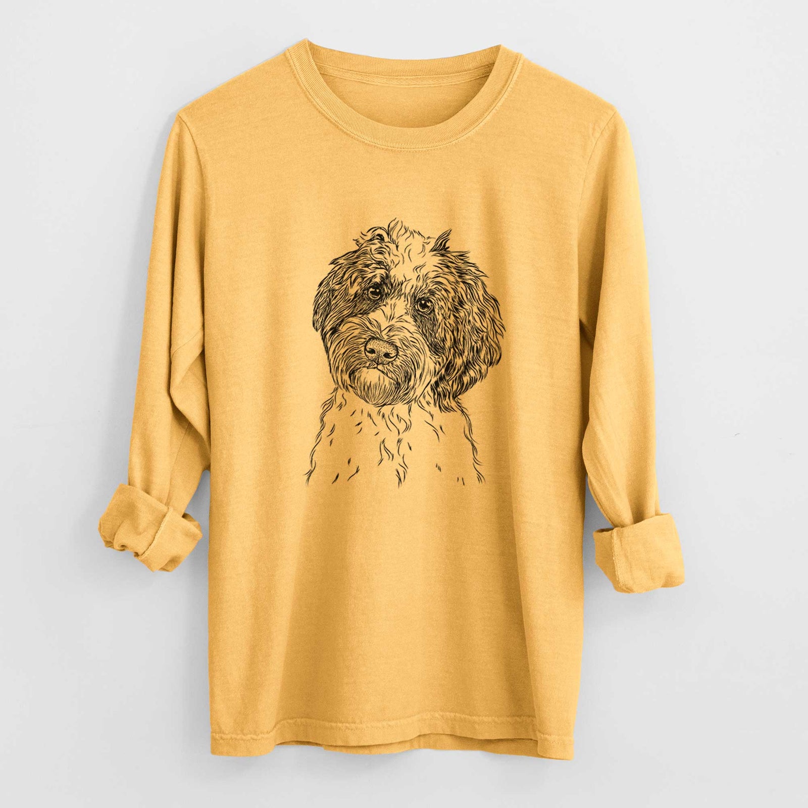 Bare Rooney the Aussiedoodle - Men's Heavyweight 100% Cotton Long Sleeve