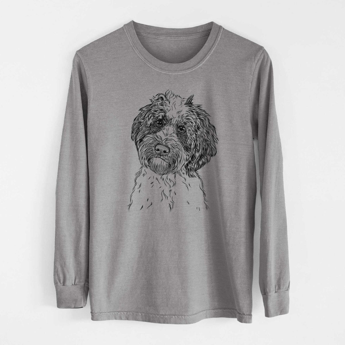 Bare Rooney the Aussiedoodle - Men's Heavyweight 100% Cotton Long Sleeve