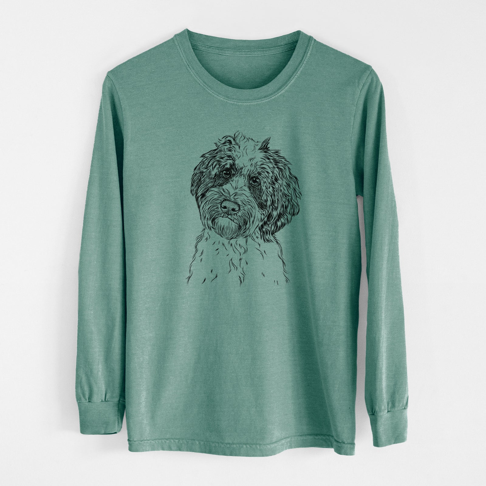Bare Rooney the Aussiedoodle - Men's Heavyweight 100% Cotton Long Sleeve