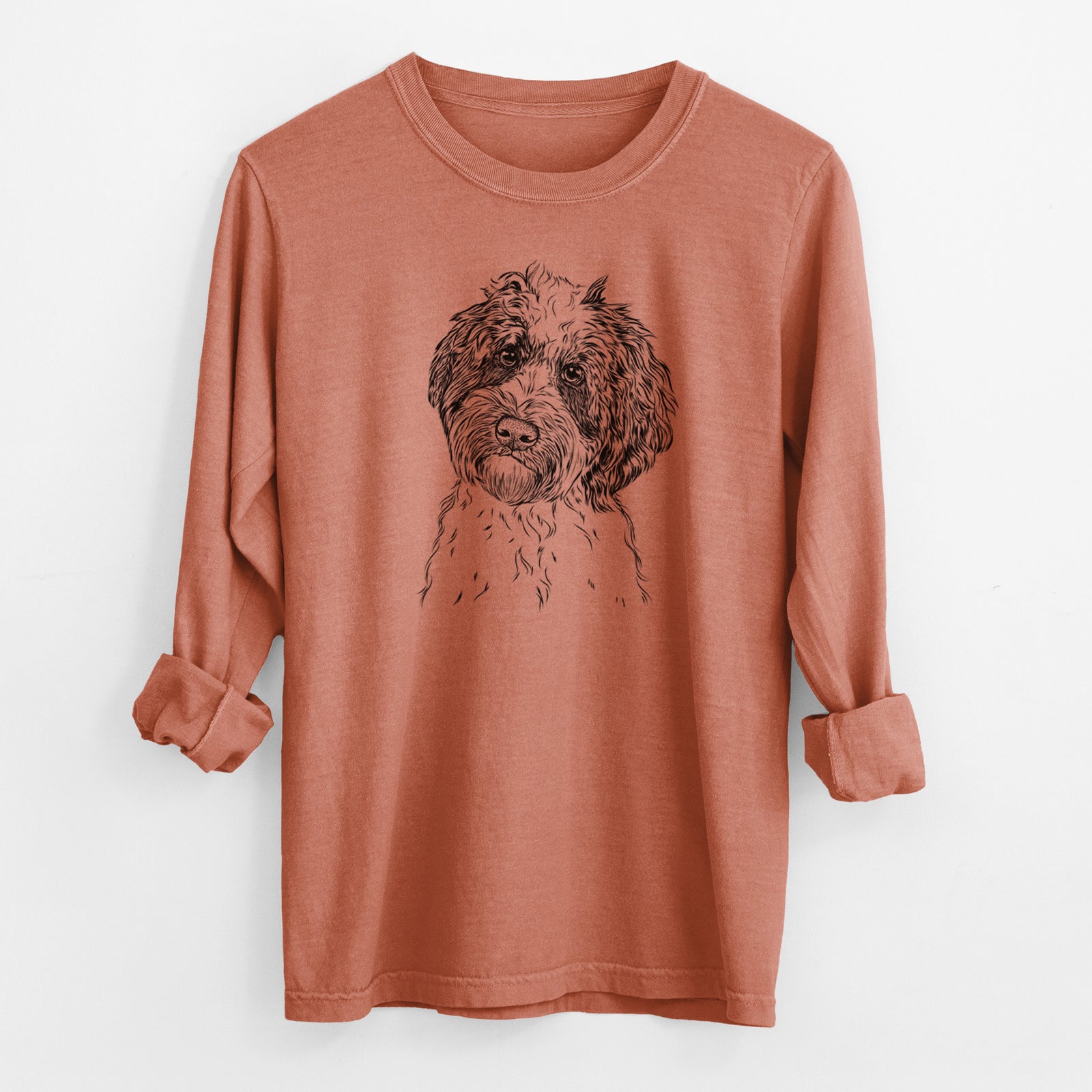 Bare Rooney the Aussiedoodle - Men's Heavyweight 100% Cotton Long Sleeve