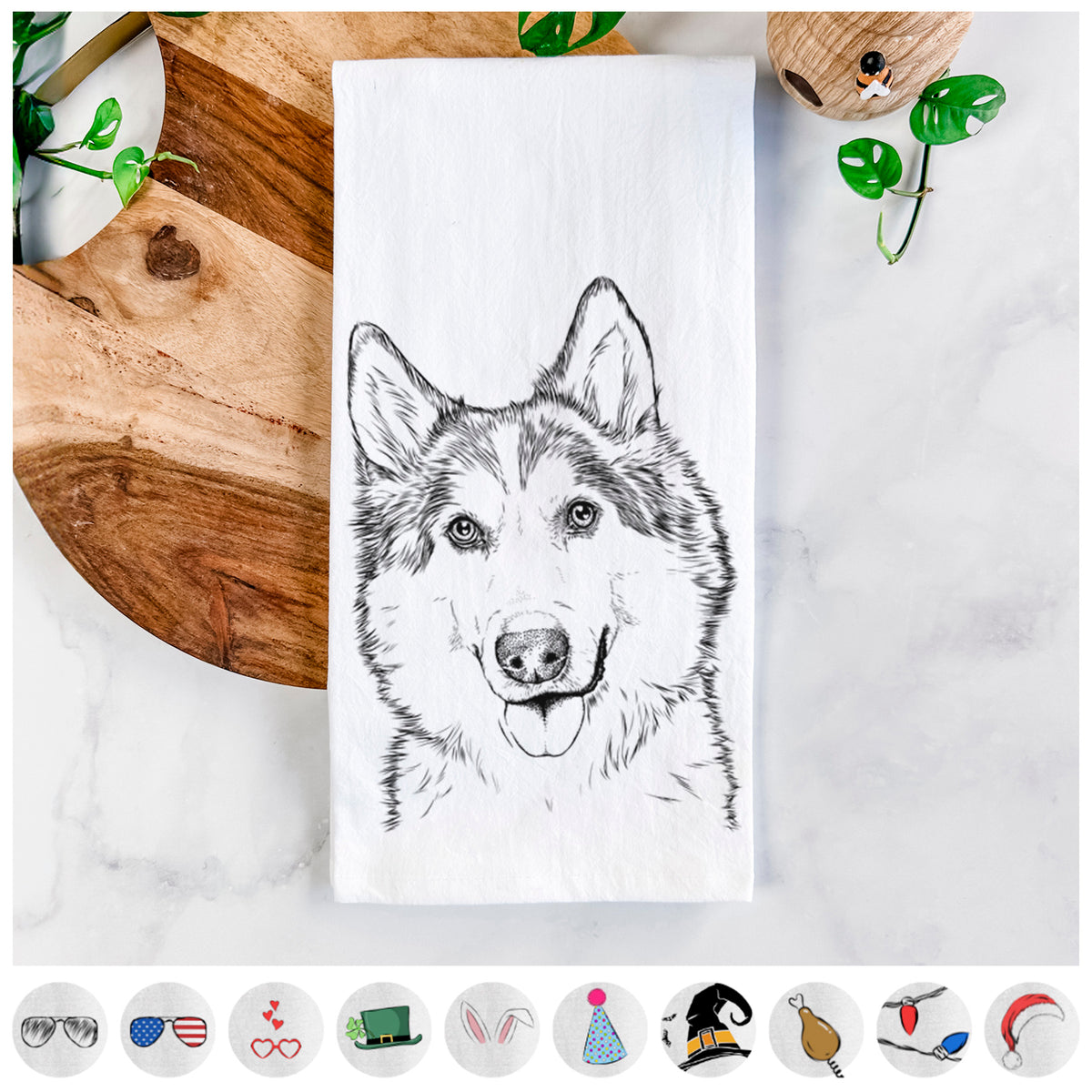 Roshi the Mixed Breed Tea Towel