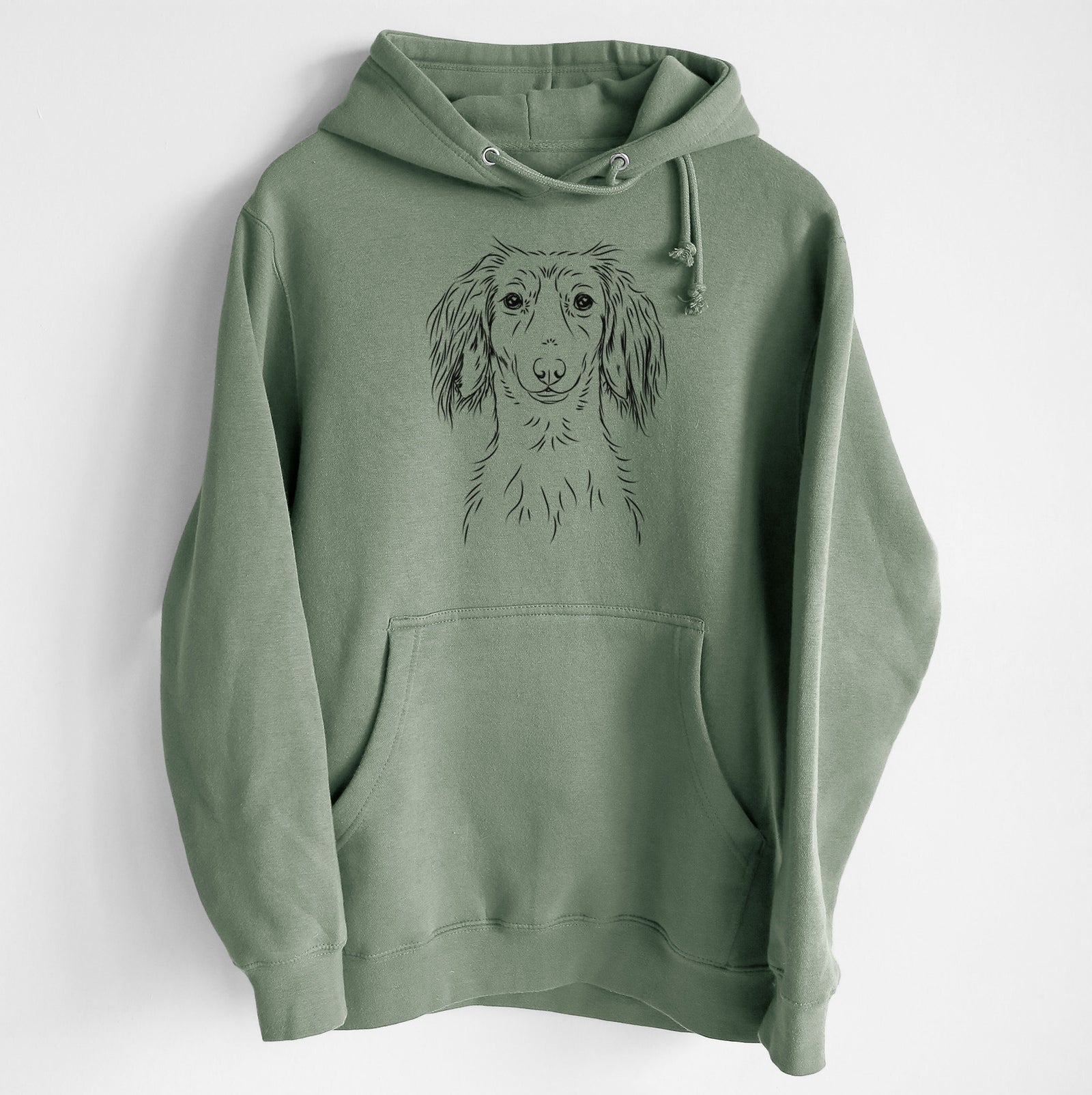 Roux the Long Haired Dachshund- Heavyweight Fleece Hoodie