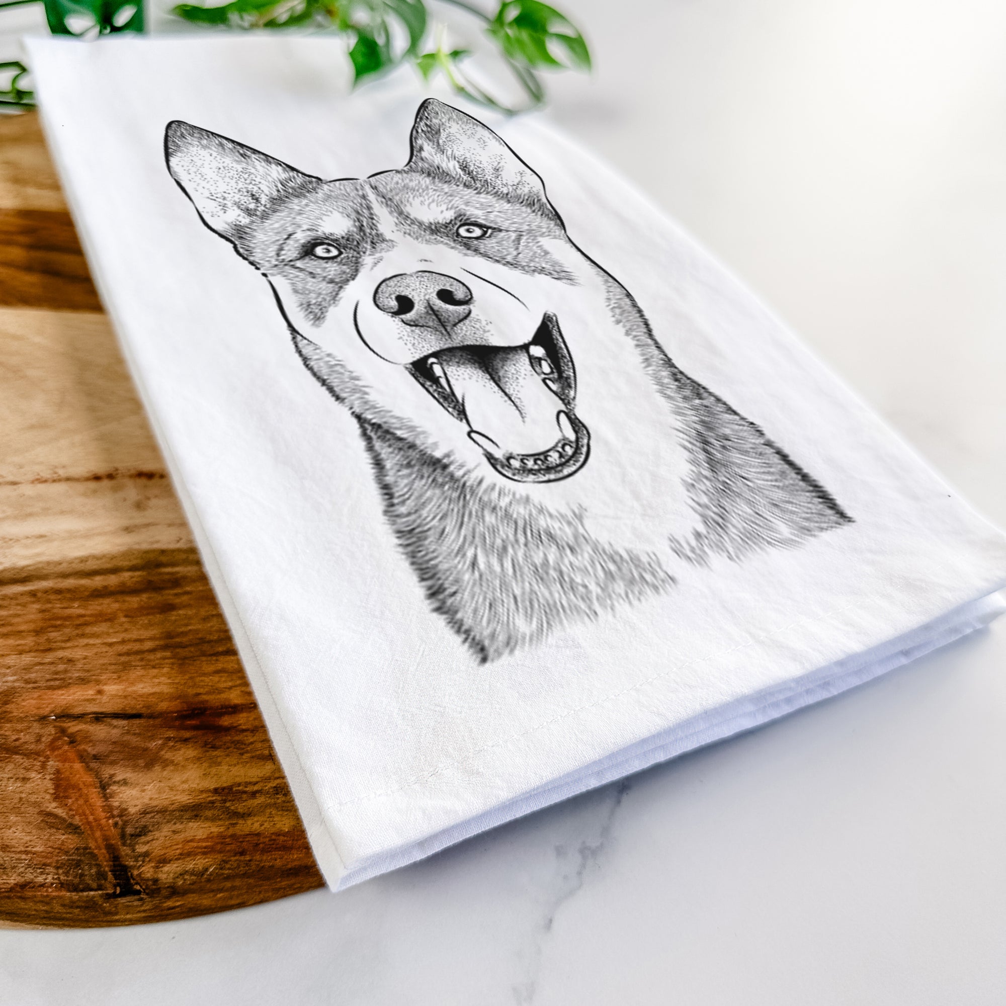 Roux the Siberian Husky Tea Towel